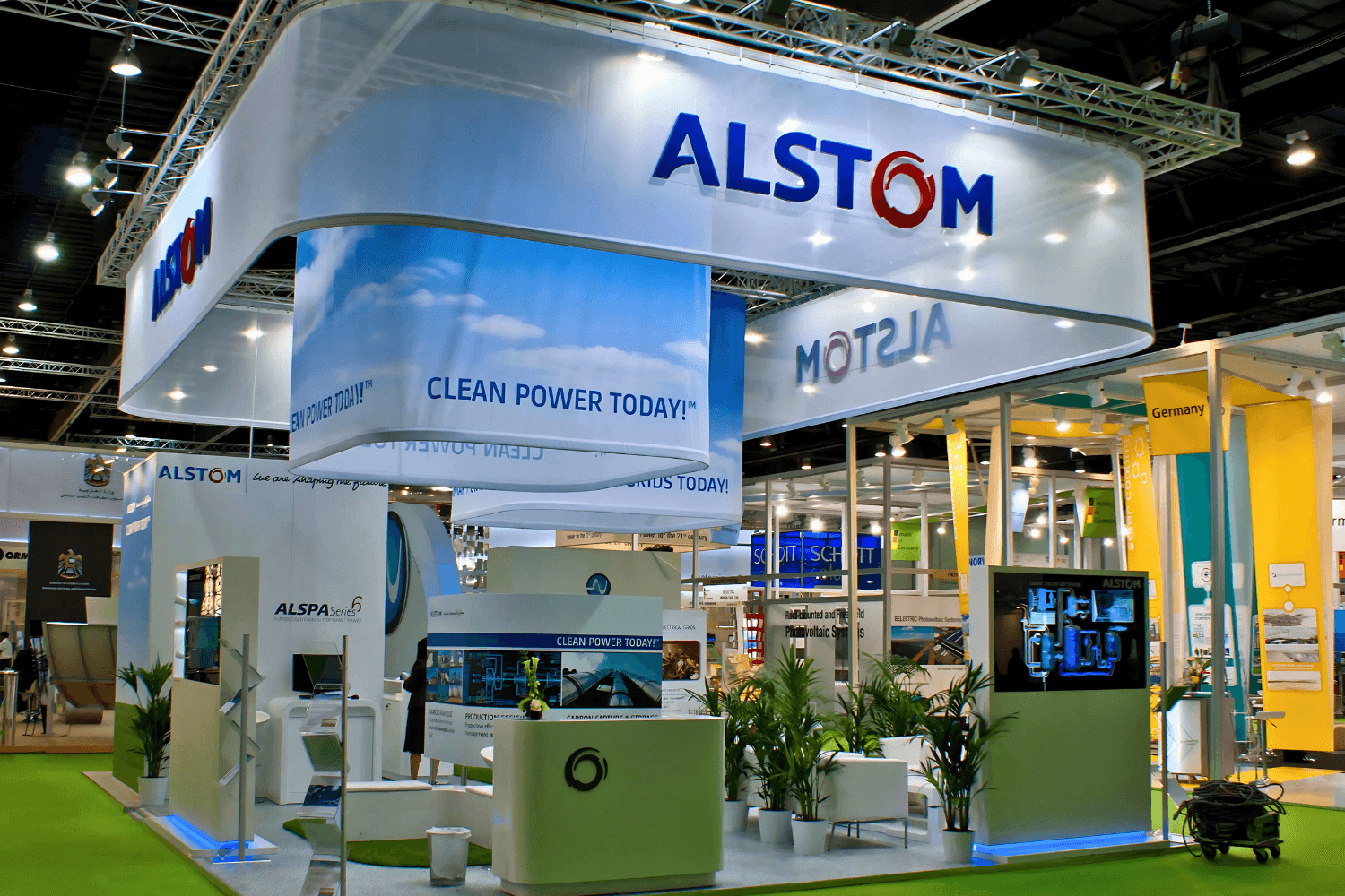 Alstom 100 sqm exhibition stand at World Future Energy Summit by Messe.ae
