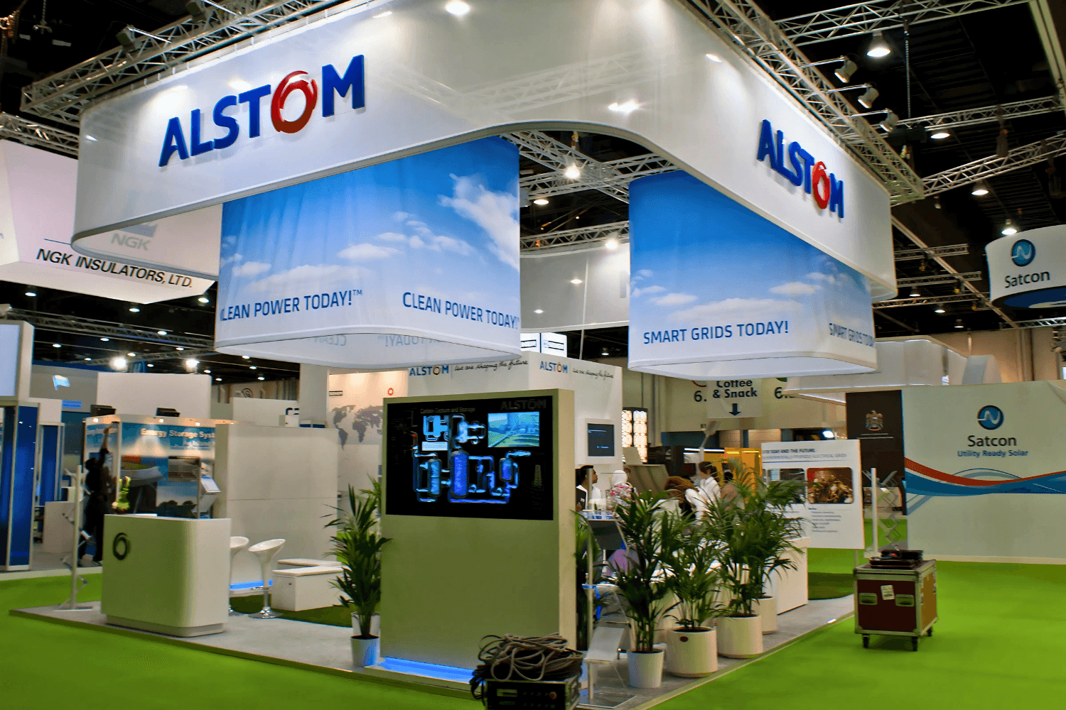 Alstom 100 sqm exhibition stand at World Future Energy Summit by Messe.ae