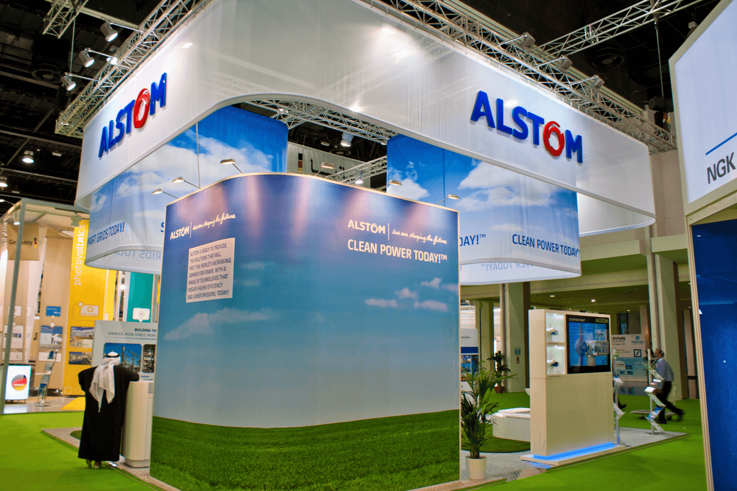 Alstom 100 sqm exhibition stand at World Future Energy Summit by Messe.ae