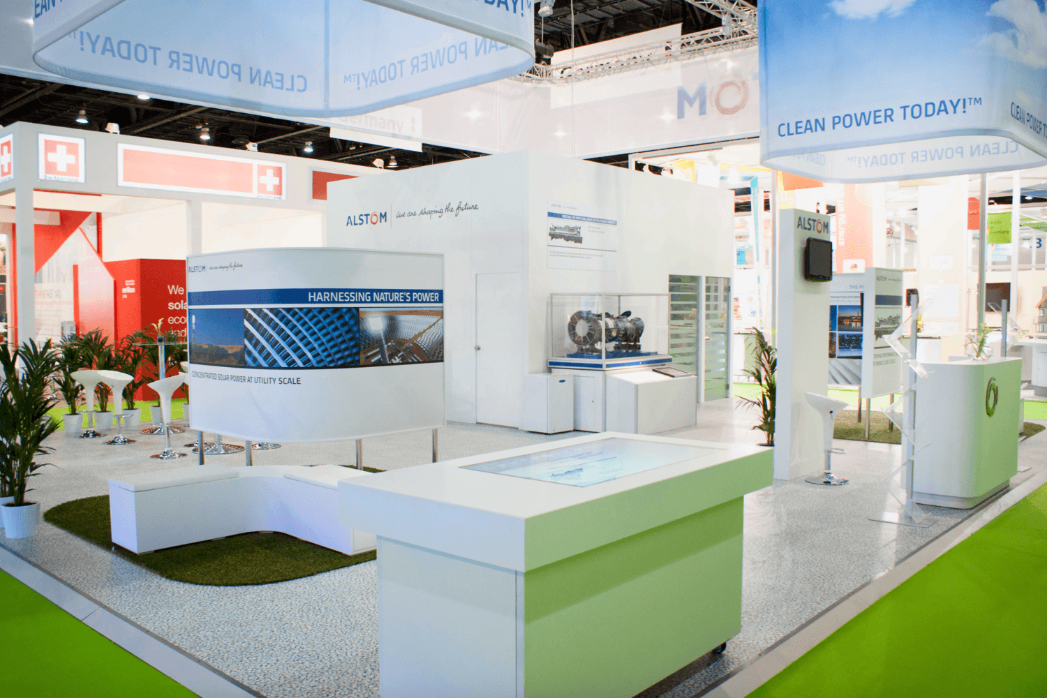 Alstom 120 sqm exhibition stand at World Future Energy Summit by Messe.ae