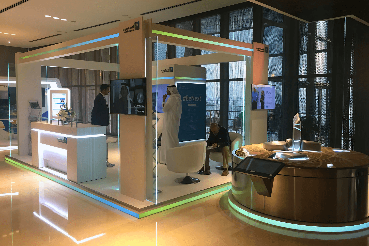Aramco 18 sqm exhibition stand at IPRA by Messe.ae