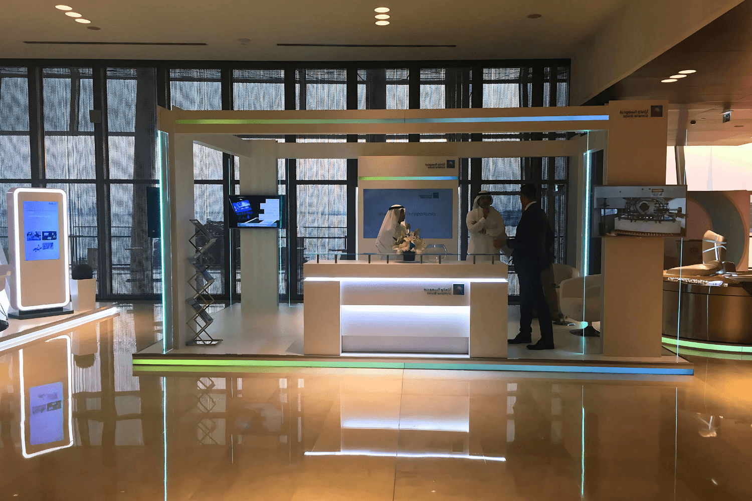 Aramco 18 sqm exhibition stand at IPRA by Messe.ae