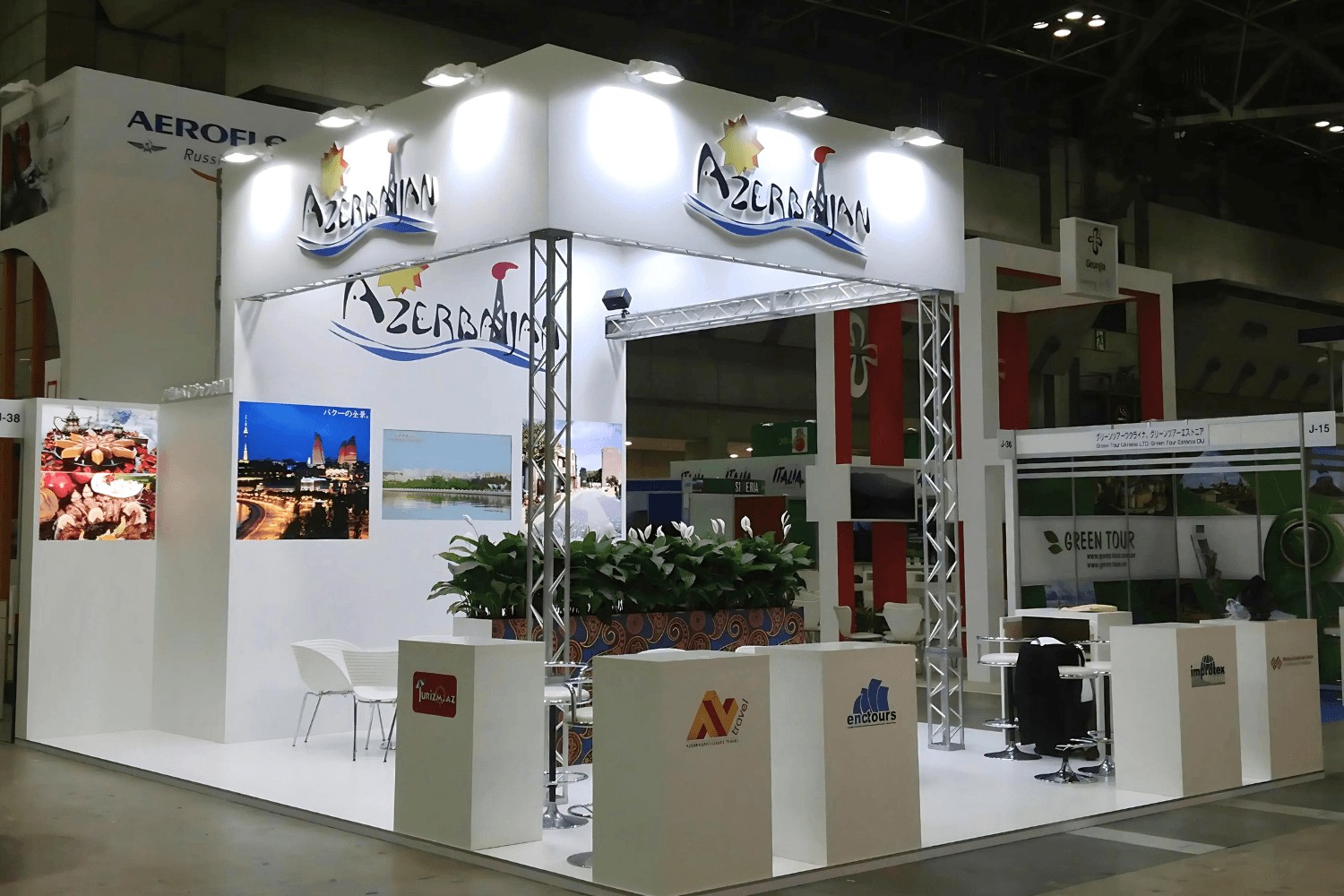 Azerbadjan 60 sqm exhibition stand at JATA by Messe.ae