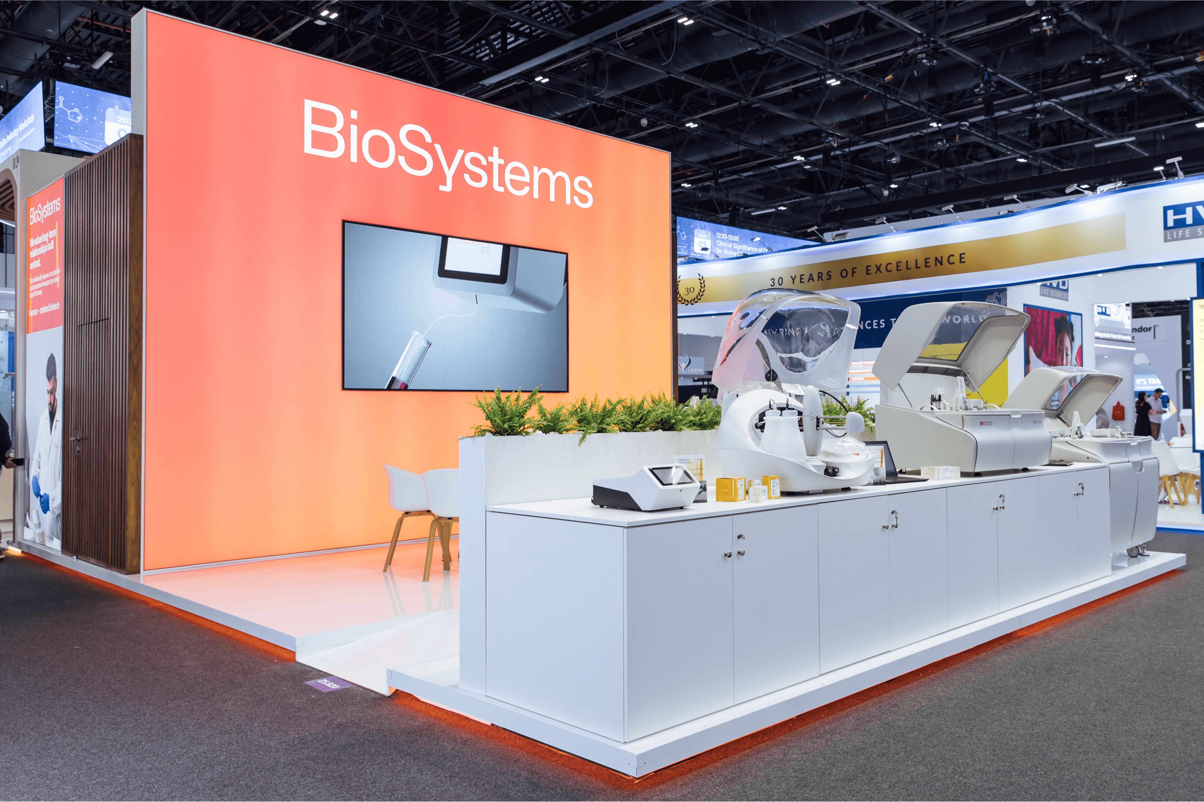 BioSystems 54 sqm exhibition stand at Medlab Middle East by Messe.ae