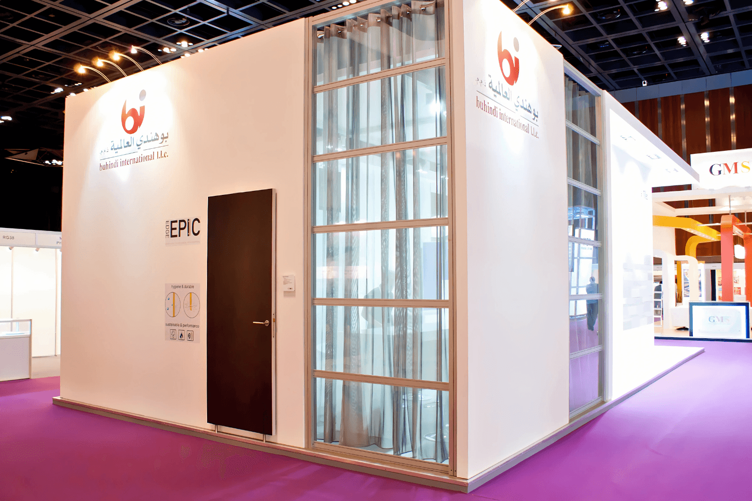 Buhindi International LLC 72 sqm exhibition stand at Hospital Build & Infrastructure Exhibition by Messe.ae