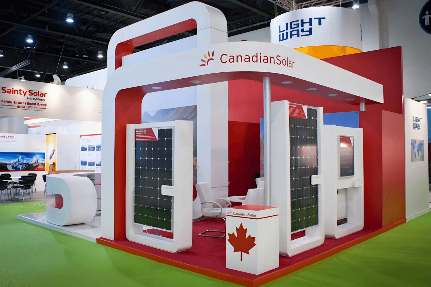 Canadian Solar 42 sqm exhibition stand at World Future Energy Summit by Messe.ae