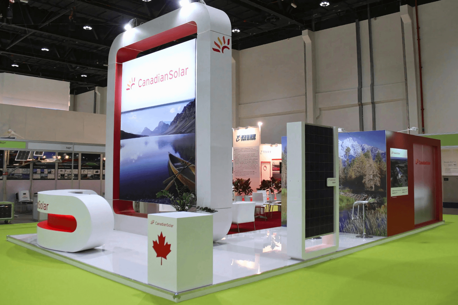 Canadian Solar 60 sqm exhibition stand at World Future Energy Summit by Messe.ae
