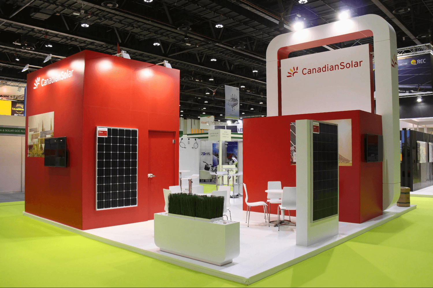 Canadian Solar 56 sqm exhibition stand at World Future Energy Summit by Messe.ae