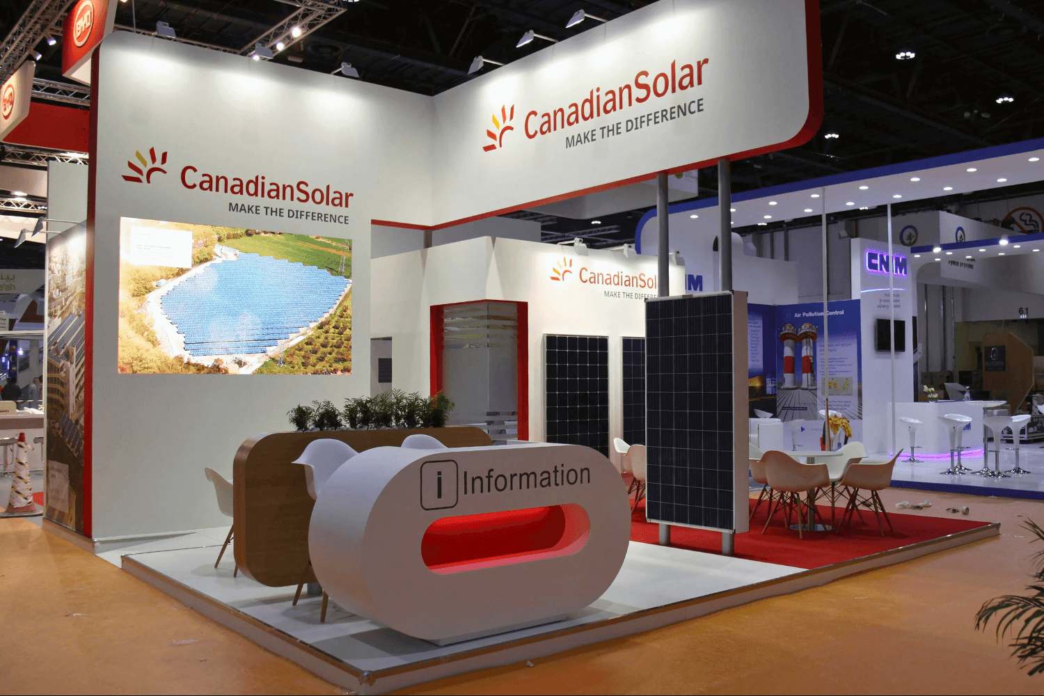 Canadian Solar 49 sqm exhibition stand at World Future Energy Summit by Messe.ae