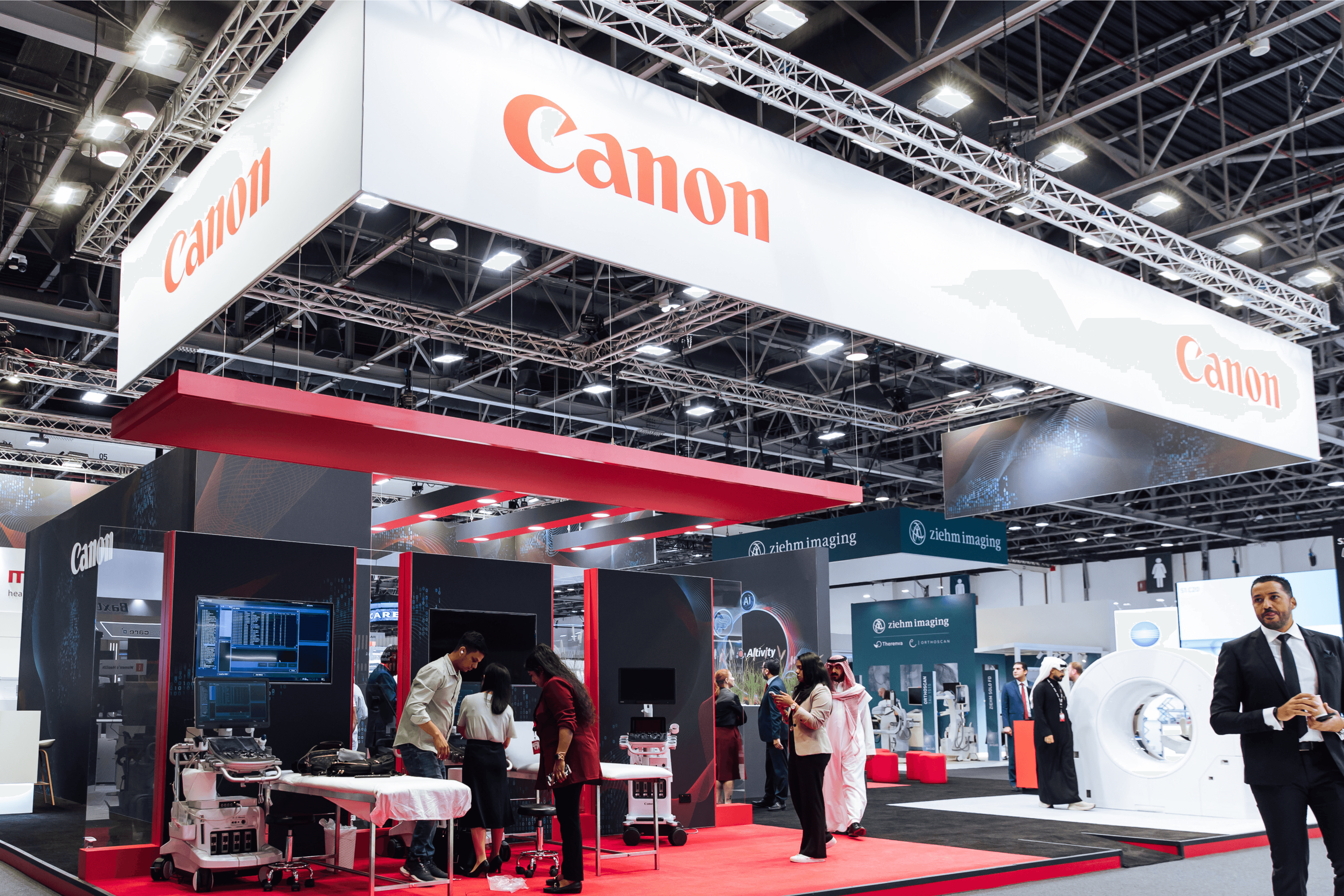 Canon 300 sqm exhibition stand at ArabHealth by Messe.ae