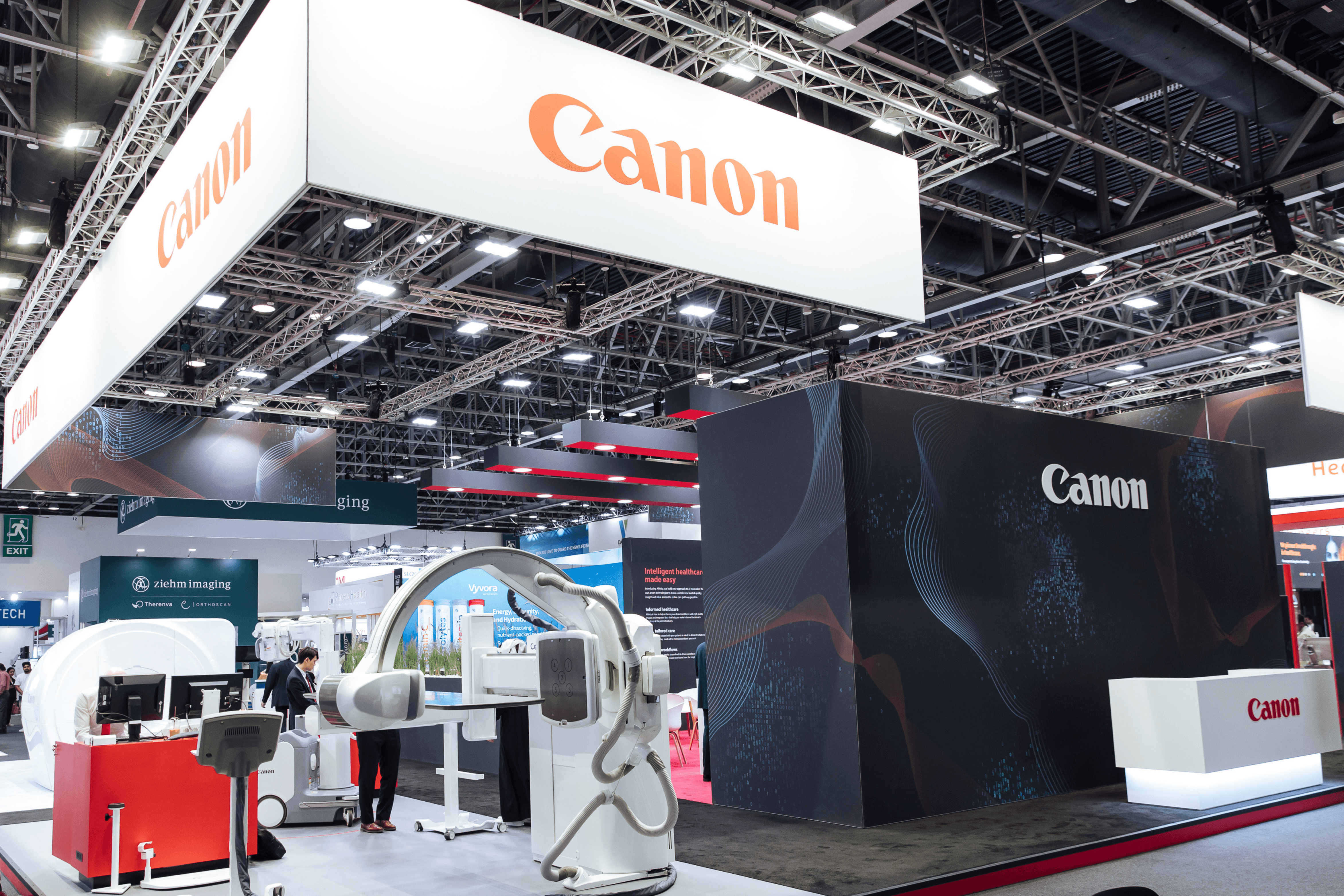 Canon 300 sqm exhibition stand at ArabHealth by Messe.ae