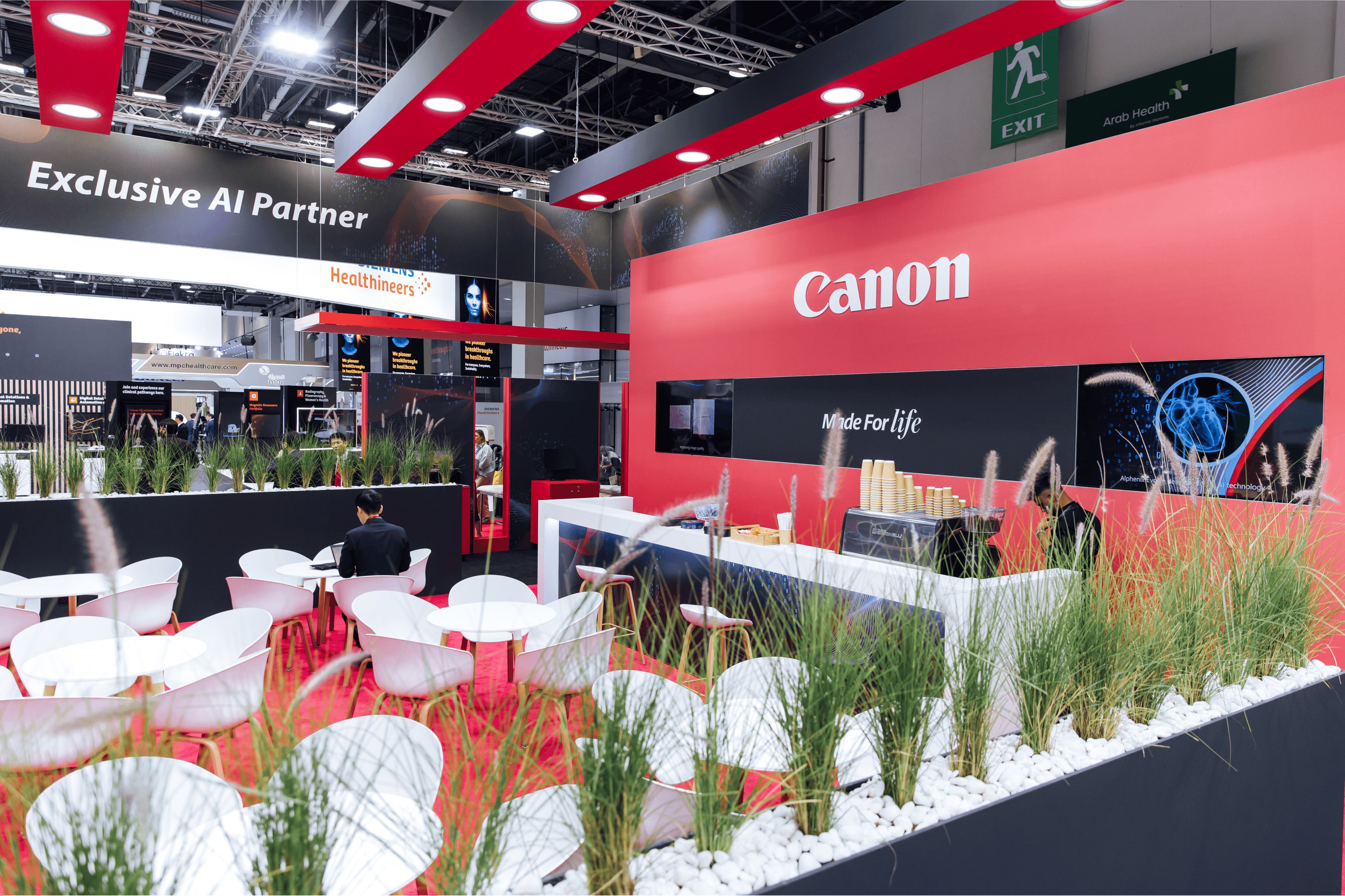 Canon 300 sqm exhibition stand at ArabHealth by Messe.ae