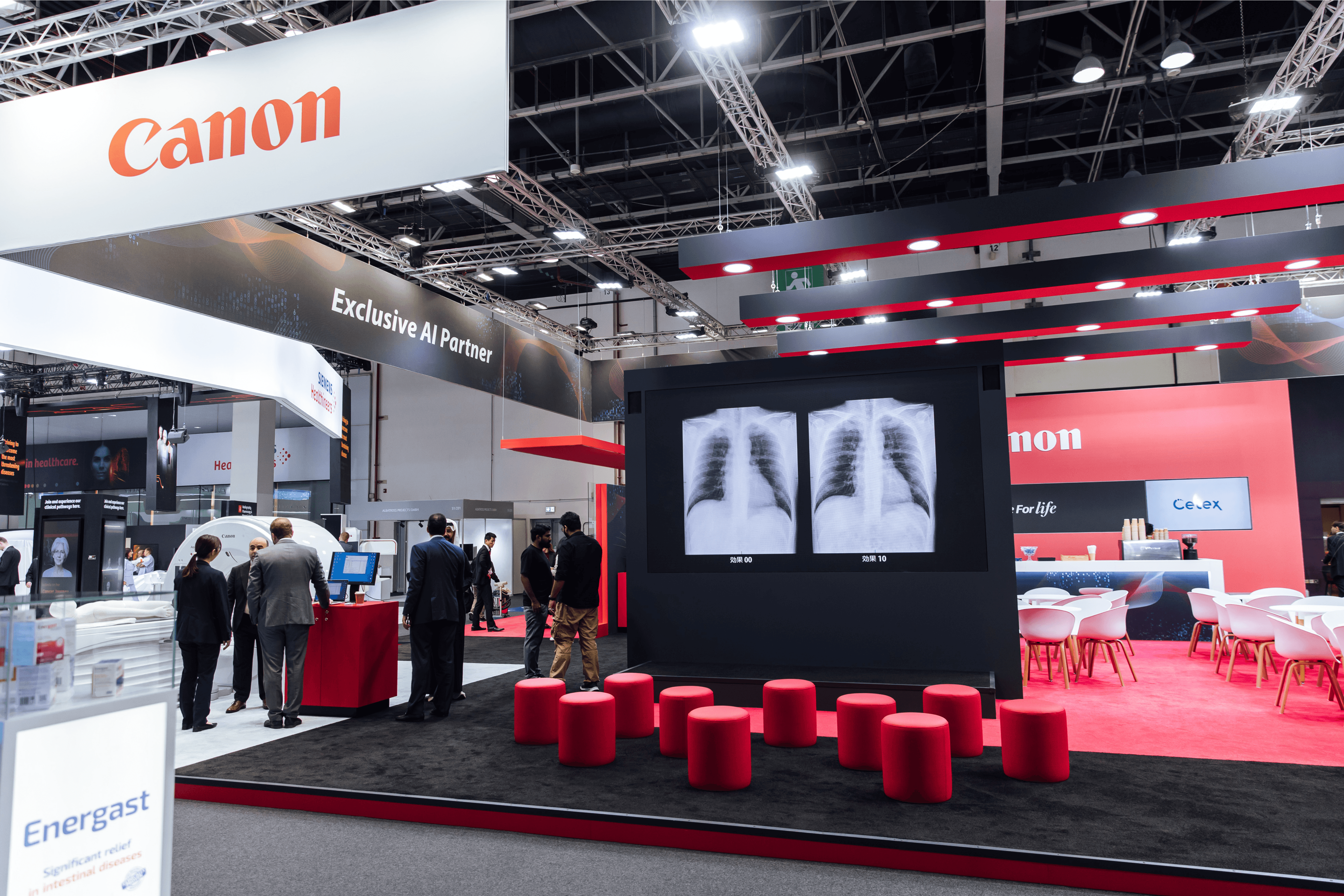 Canon 300 sqm exhibition stand at ArabHealth by Messe.ae