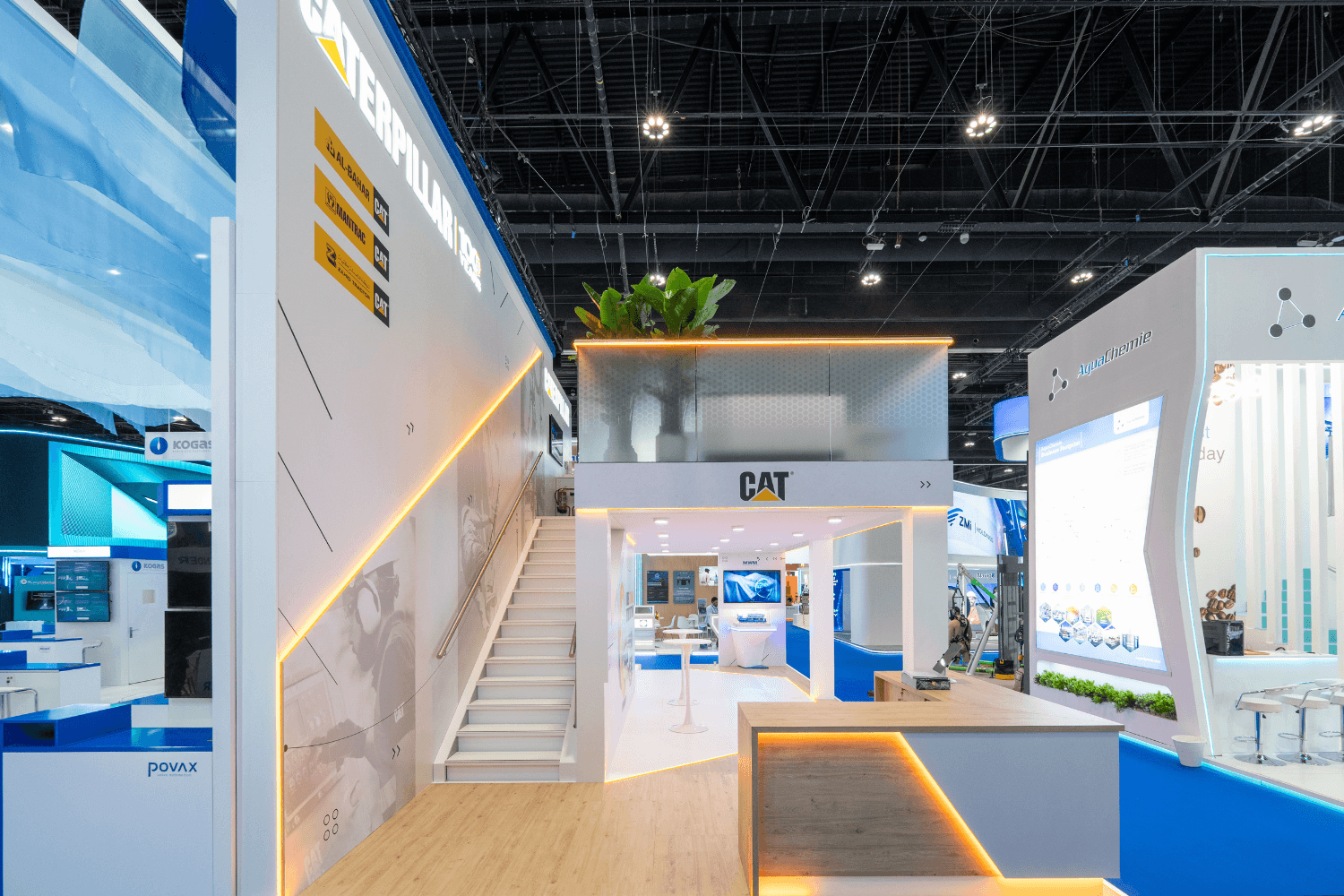 Caterpillar 50 + 33 sqm exhibition stand at ADIPEC by Messe.ae