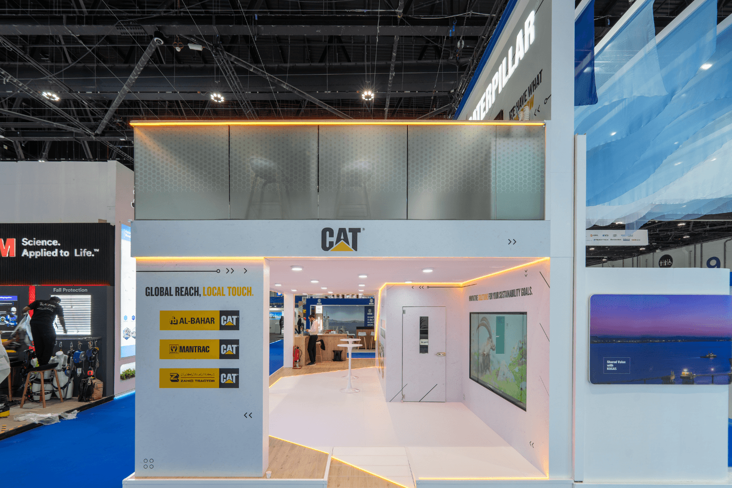 Caterpillar 50 + 33 sqm exhibition stand at ADIPEC by Messe.ae