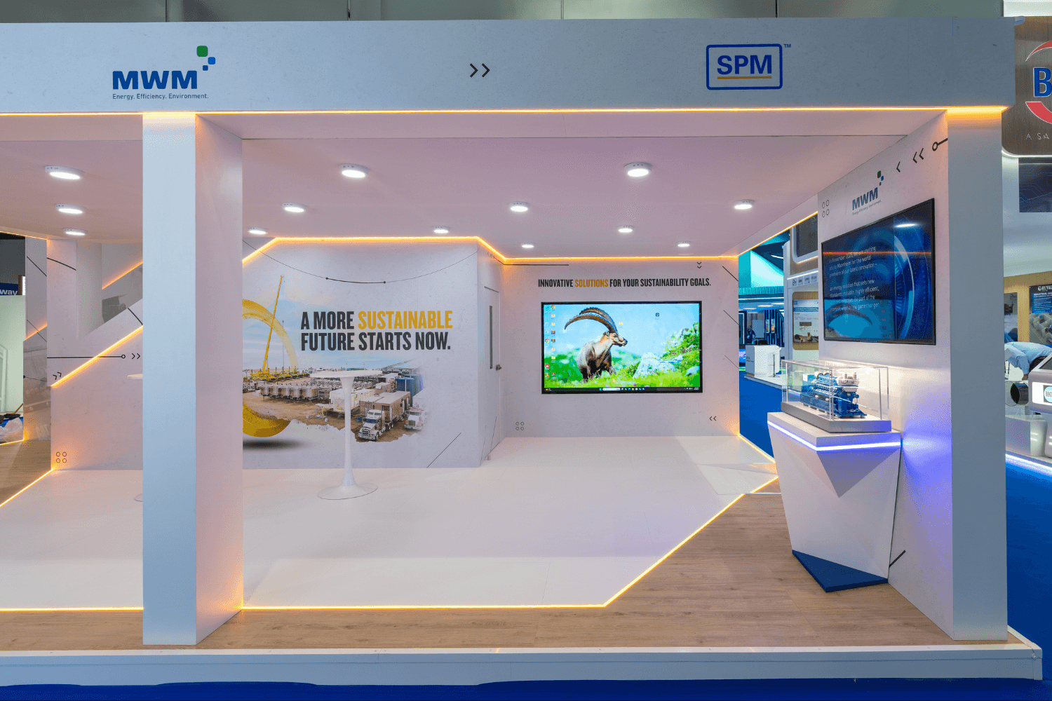 Caterpillar 50 + 33 sqm exhibition stand at ADIPEC by Messe.ae