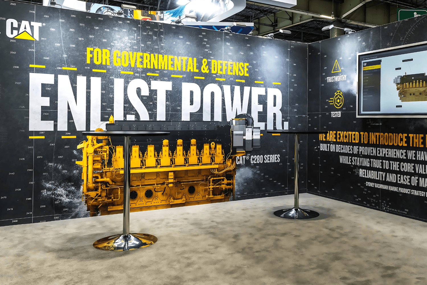 Caterpillar 105 sqm exhibition stand at EURONAVAL by Messe.ae