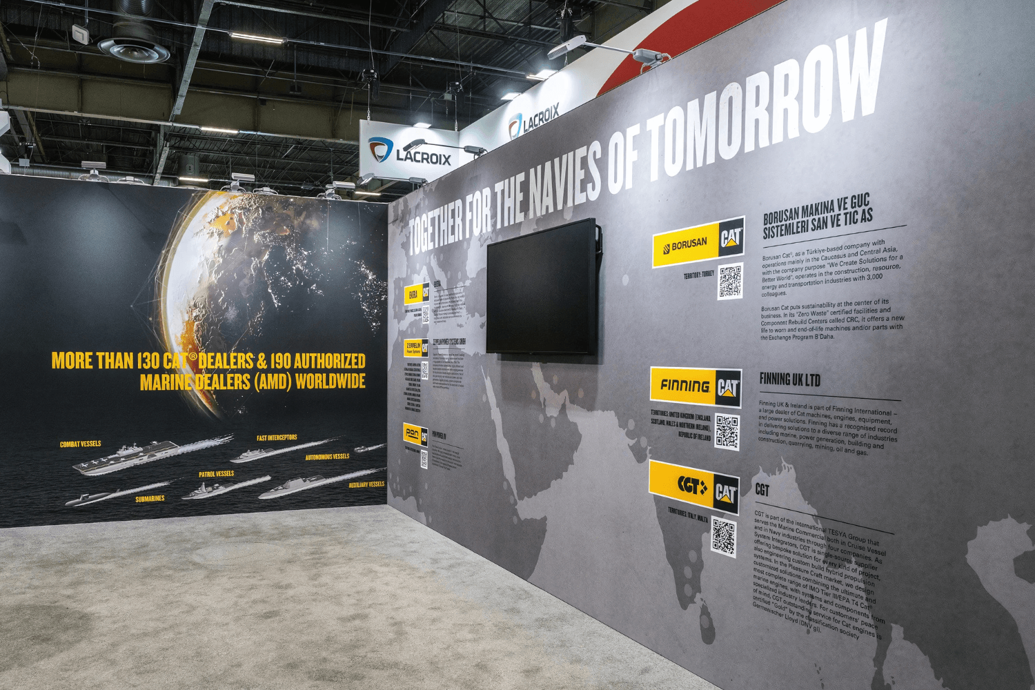 Caterpillar 105 sqm exhibition stand at EURONAVAL by Messe.ae