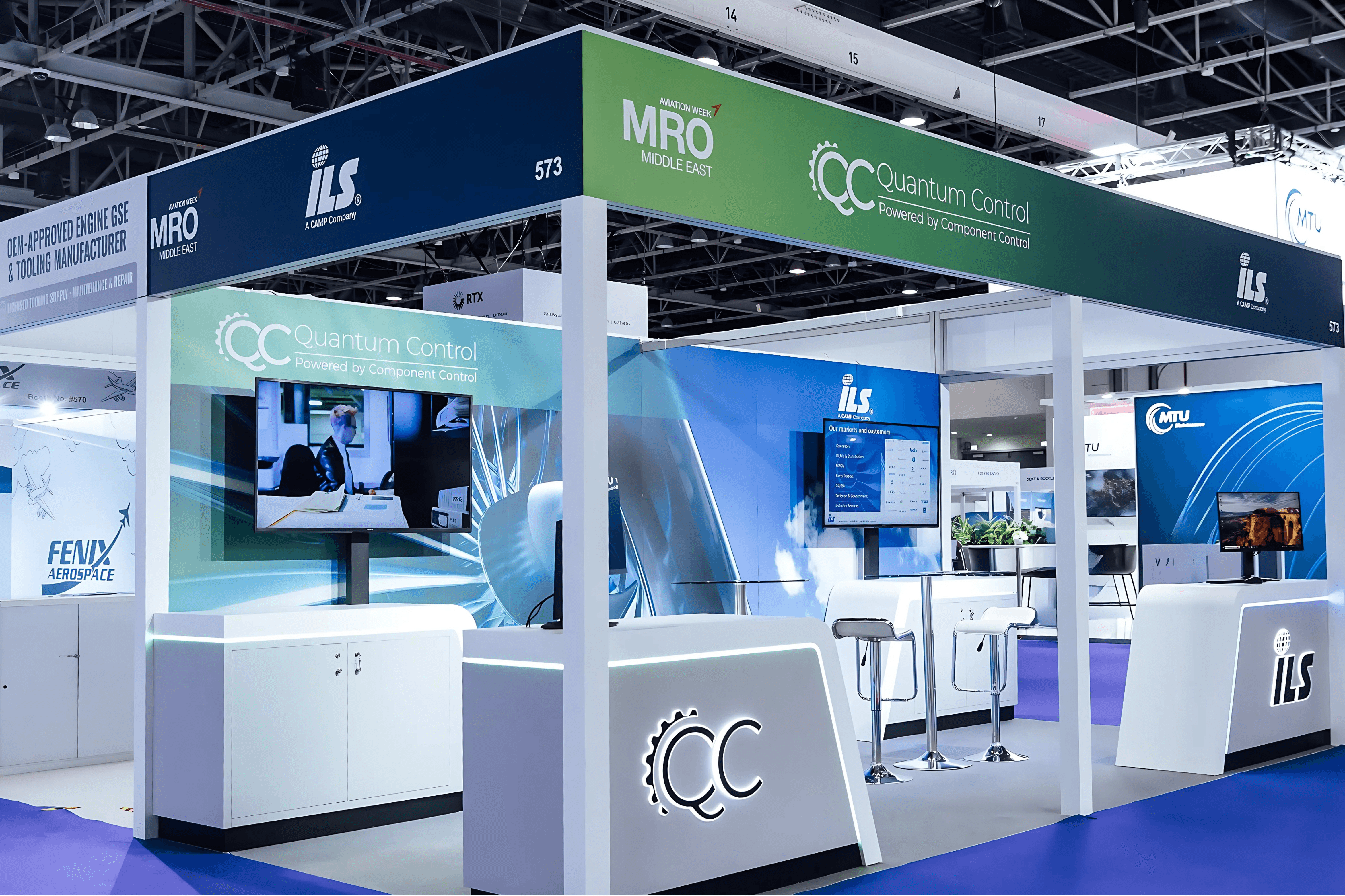 Component Control 18 sqm exhibition stand at MRO by Messe.ae