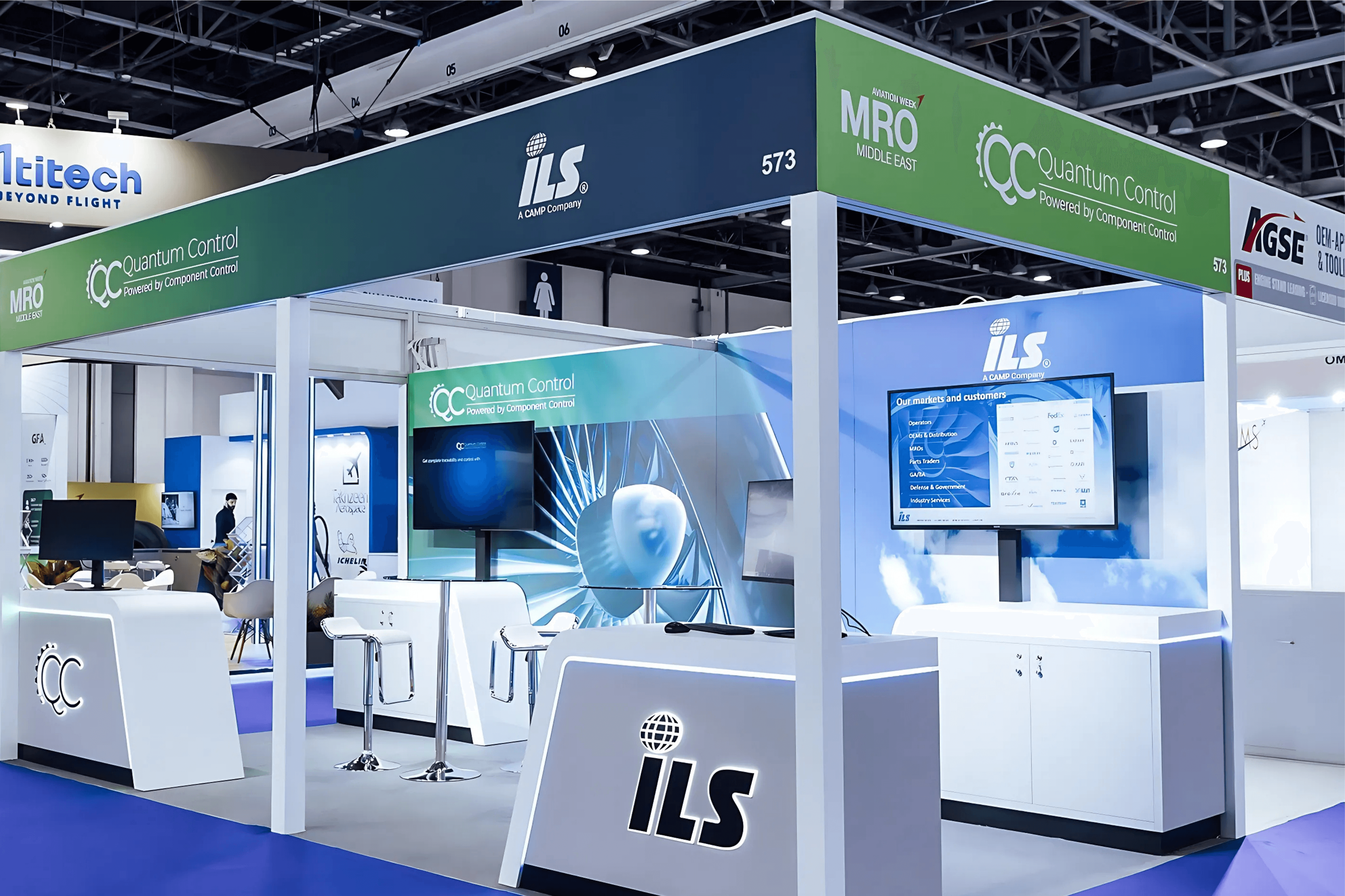 Component Control 18 sqm exhibition stand at MRO by Messe.ae