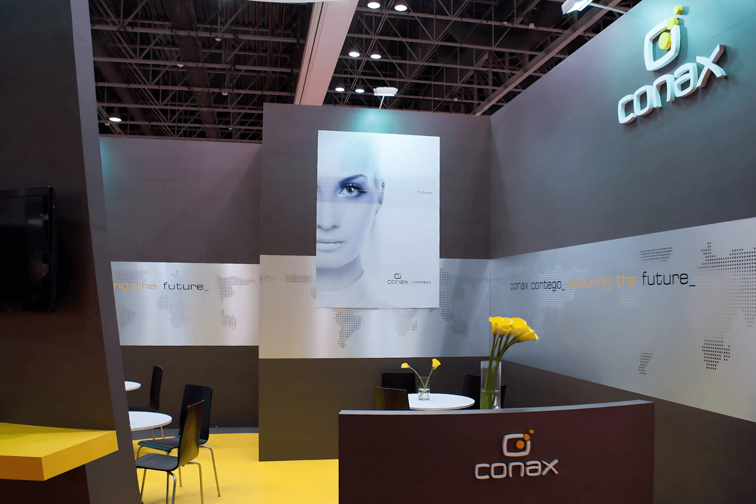 Conax 48 sqm exhibition stand at CABSAT by Messe.ae