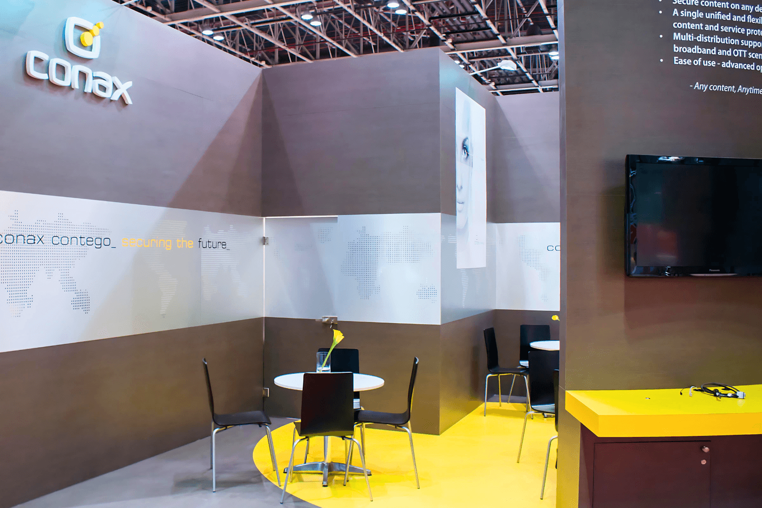 Conax 48 sqm exhibition stand at CABSAT by Messe.ae