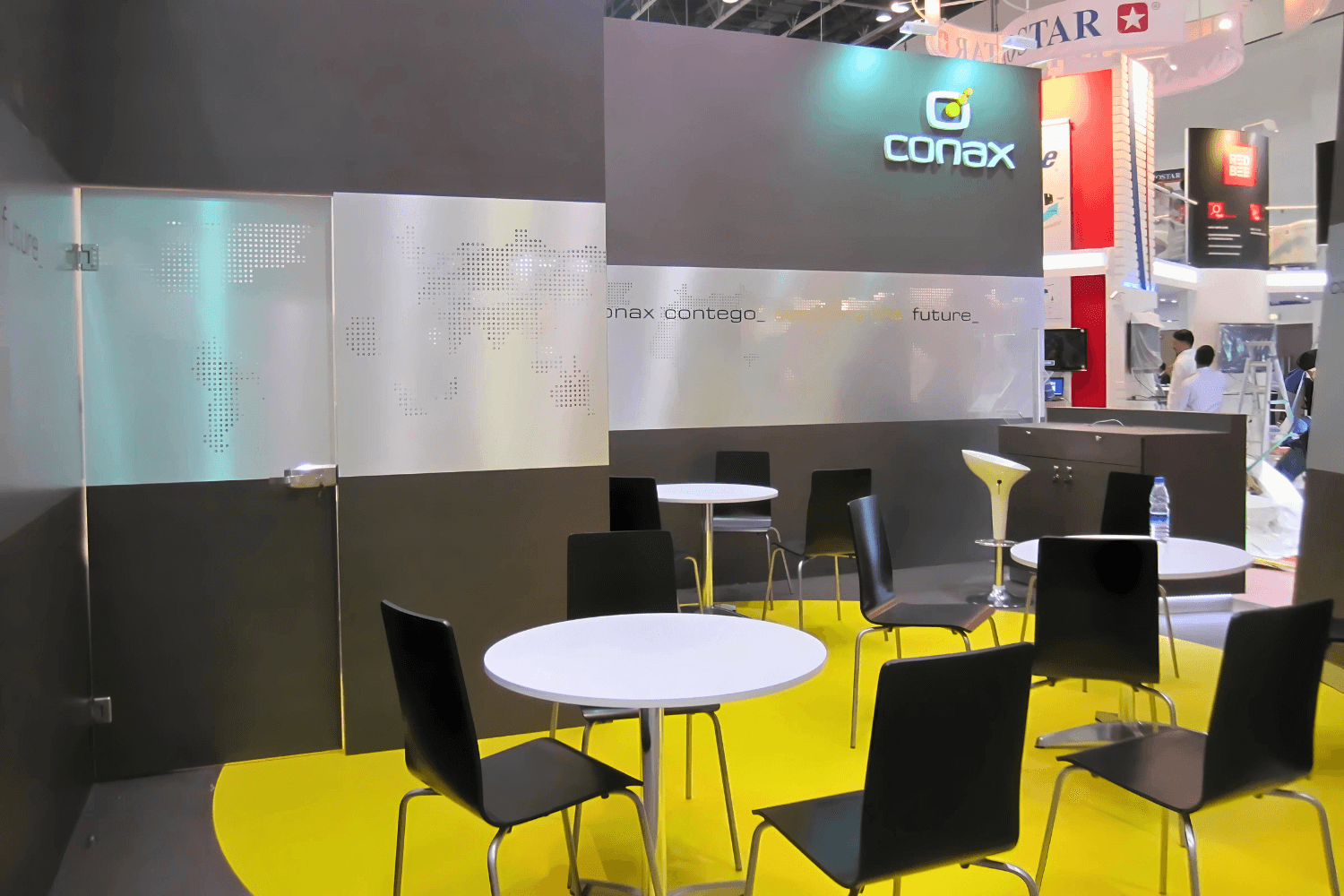 Conax 48 sqm exhibition stand at CABSAT by Messe.ae