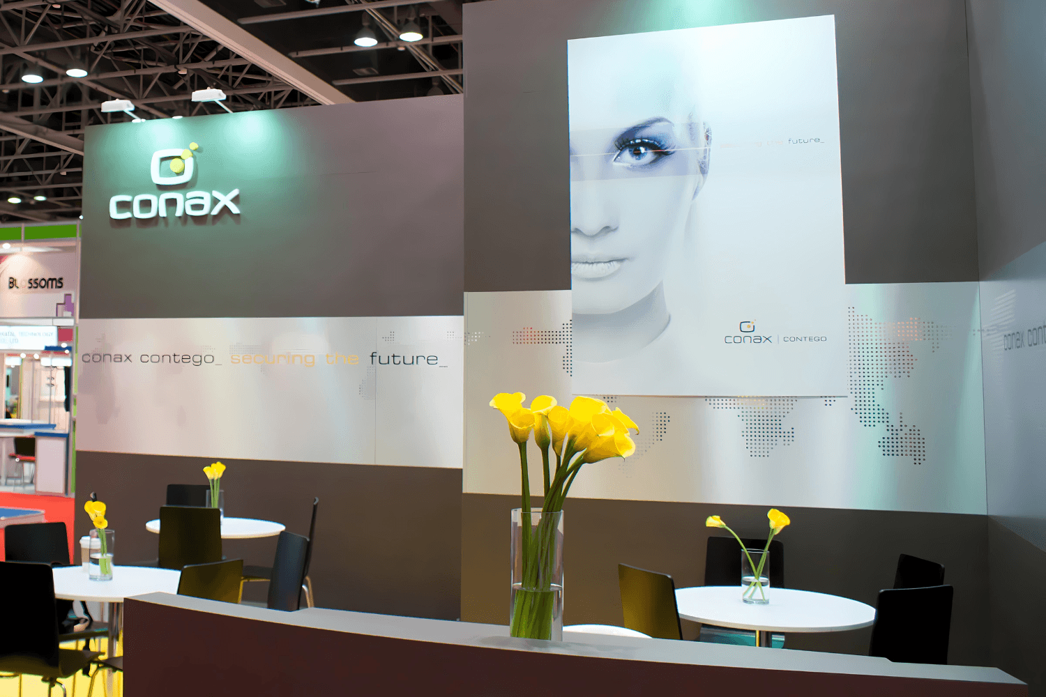 Conax 48 sqm exhibition stand at CABSAT by Messe.ae