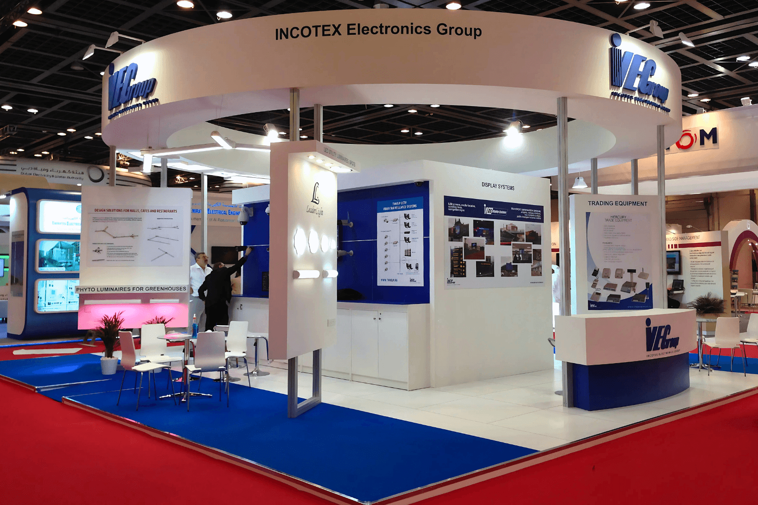 Incotex Electronics Group 100 sqm exhibition stand at WETEX by Messe.ae