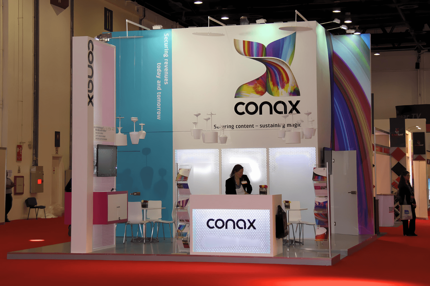 Conax 48 sqm exhibition stand at CABSAT by Messe.ae