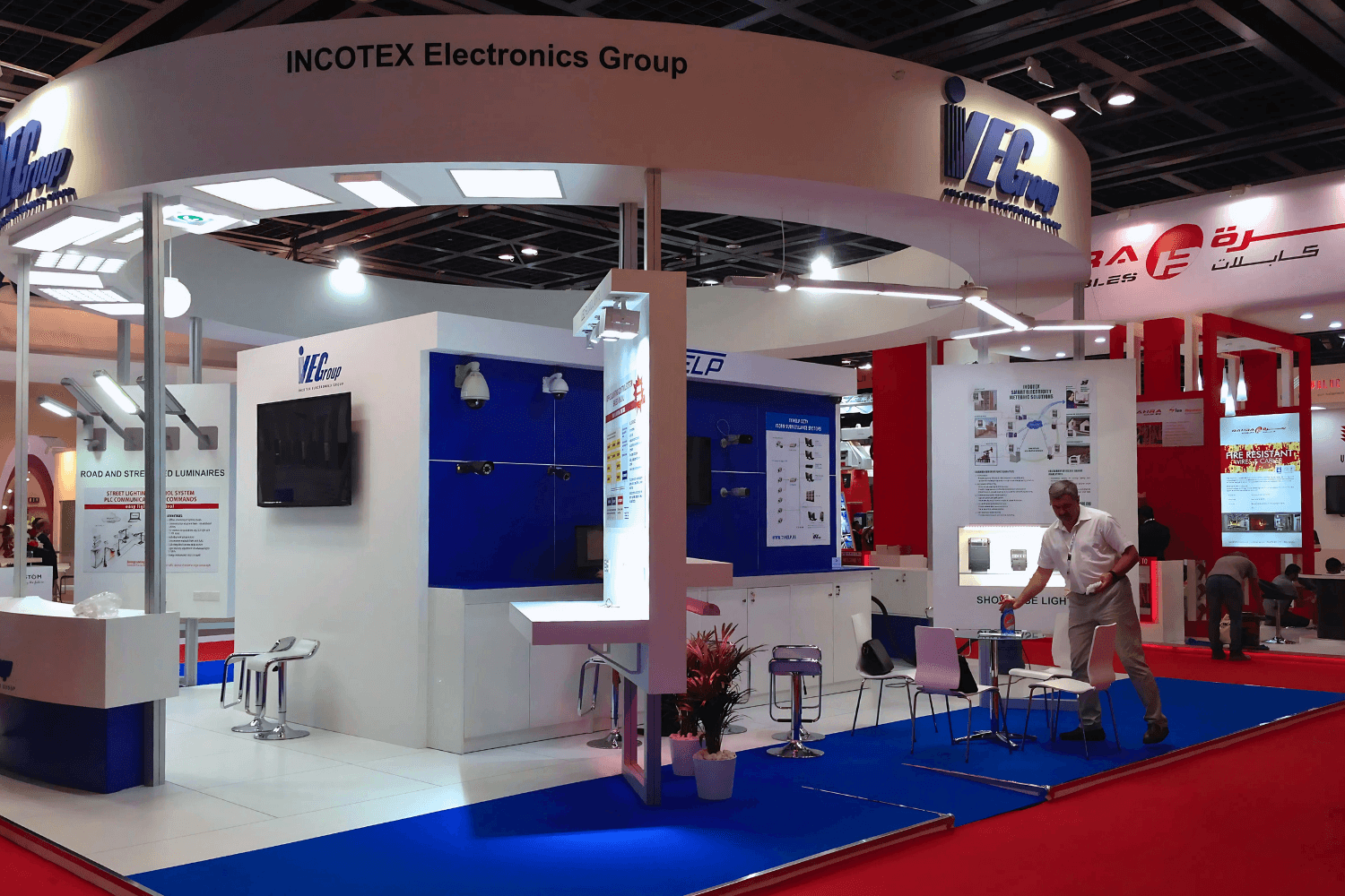 Incotex Electronics Group 100 sqm exhibition stand at WETEX by Messe.ae