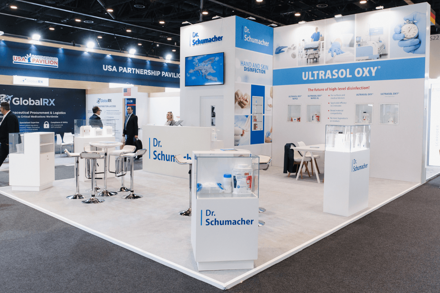 Dr. Schumacher 42 sqm exhibition stand at WHX by Messe.ae