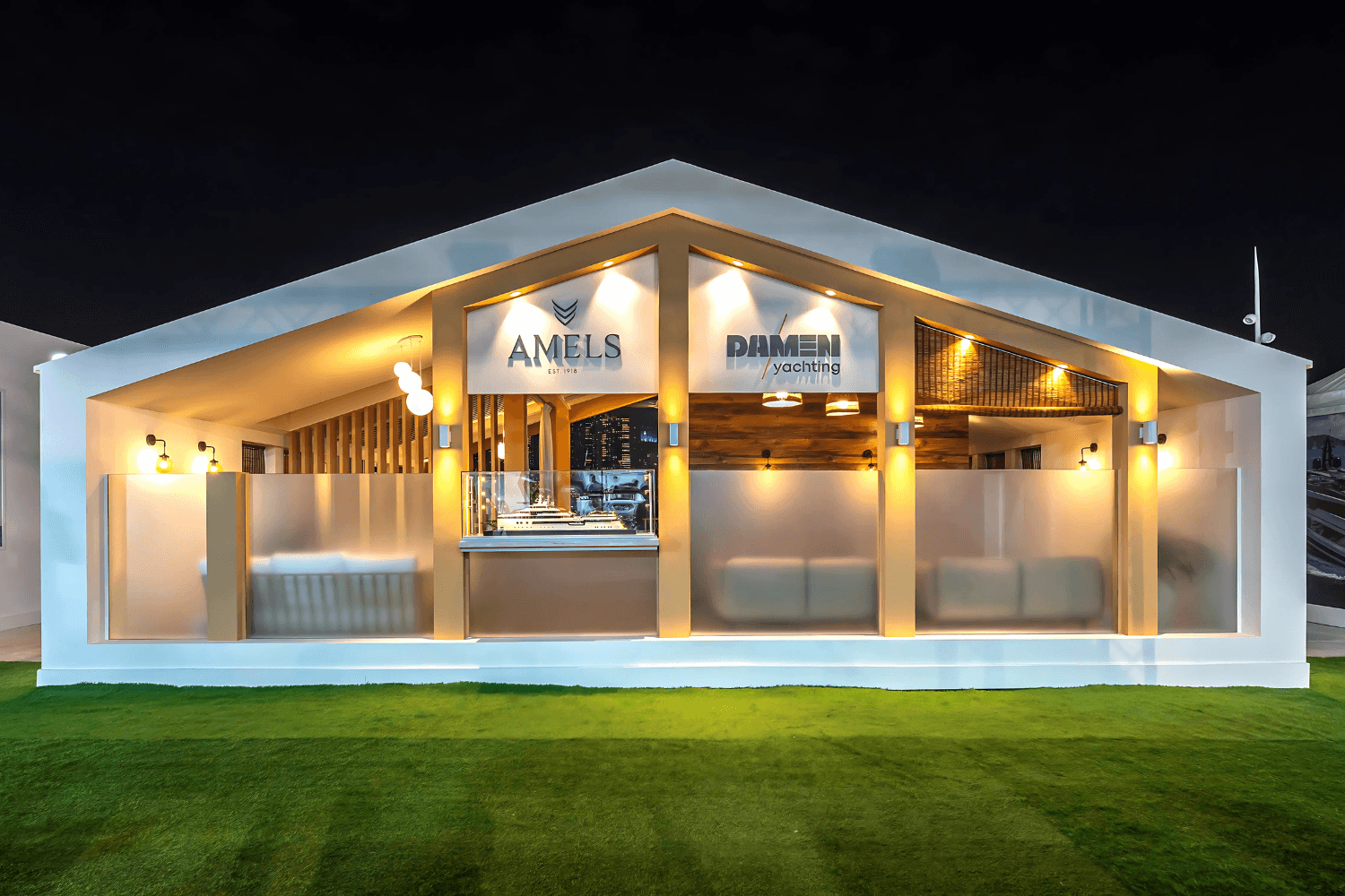 Damen 100 sqm exhibition stand at Dubai International Boat Show 2023, 2024, 2025 by Messe.ae