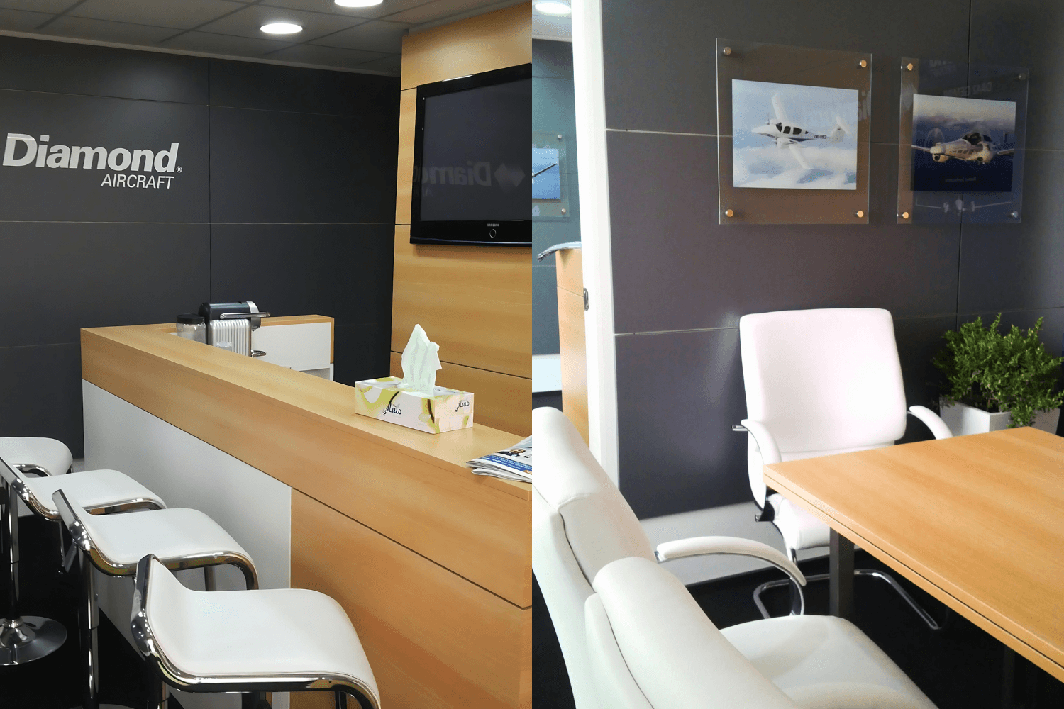 Diamond Aircraft 60 sqm exhibition stand at Dubai Airshow by Messe.ae
