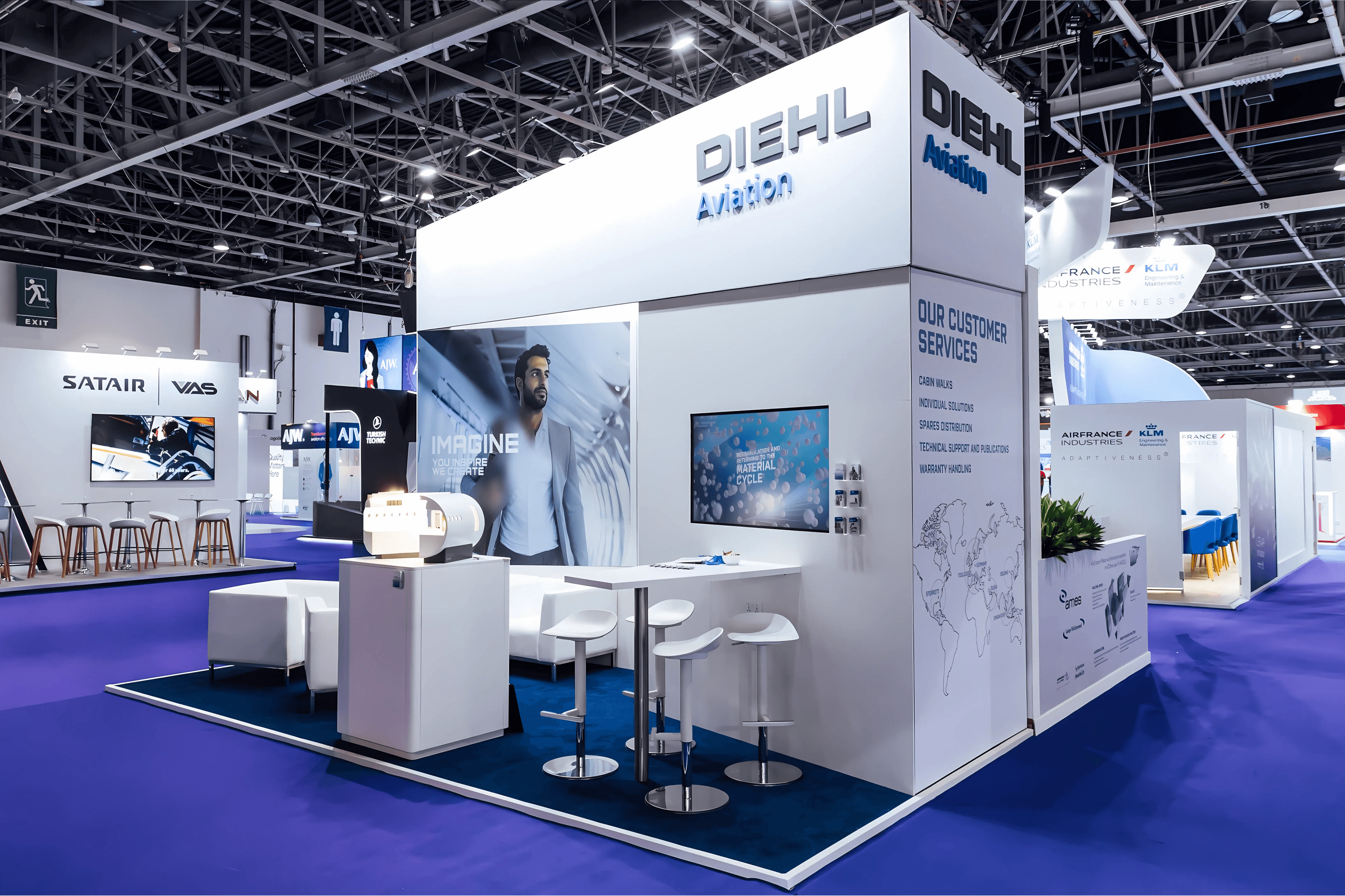 Diehl Aviation 18 sqm exhibition stand at MRO by Messe.ae