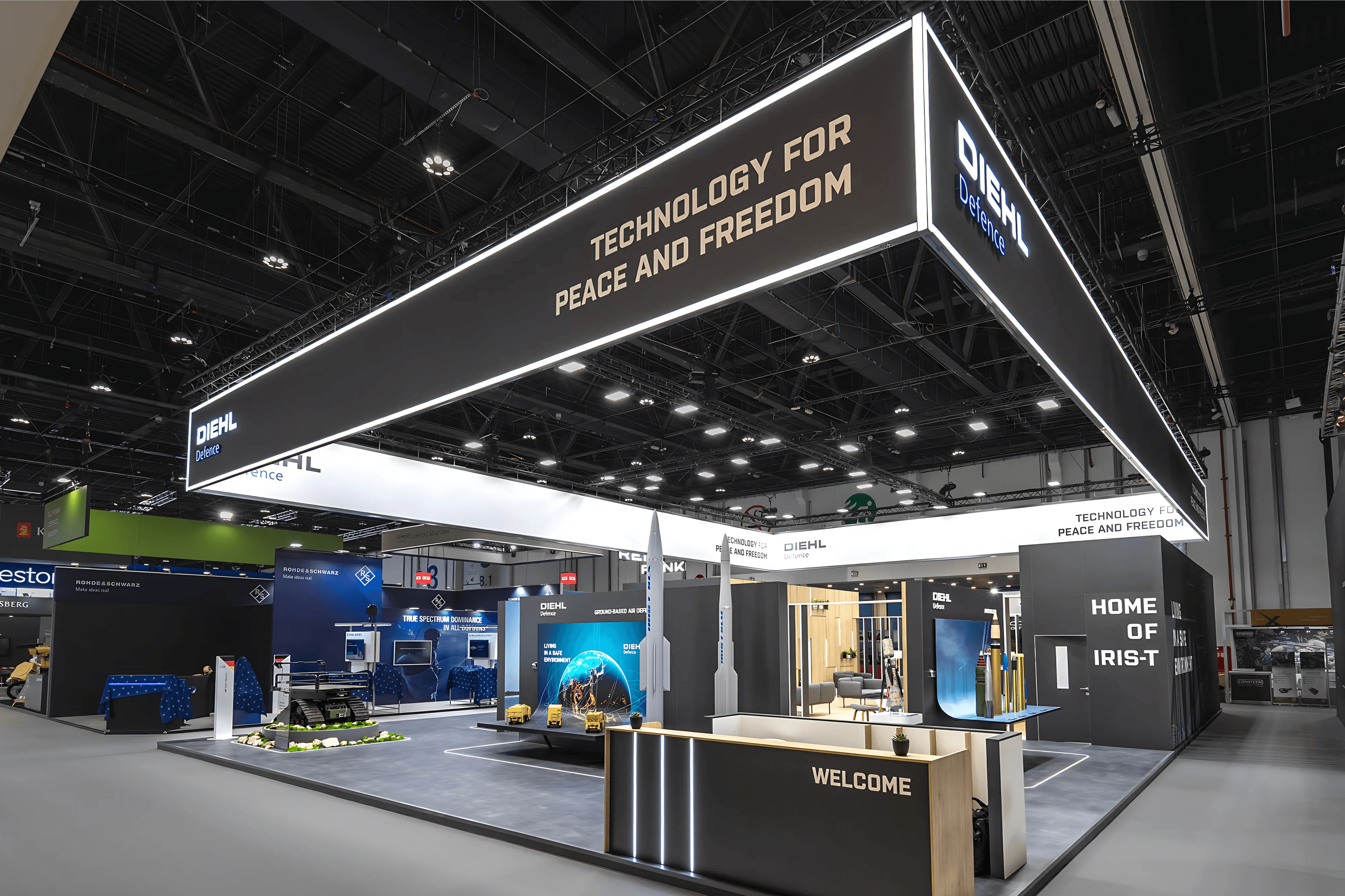 Diehl Defence 315 sqm exhibition stand at IDEX by Messe.ae