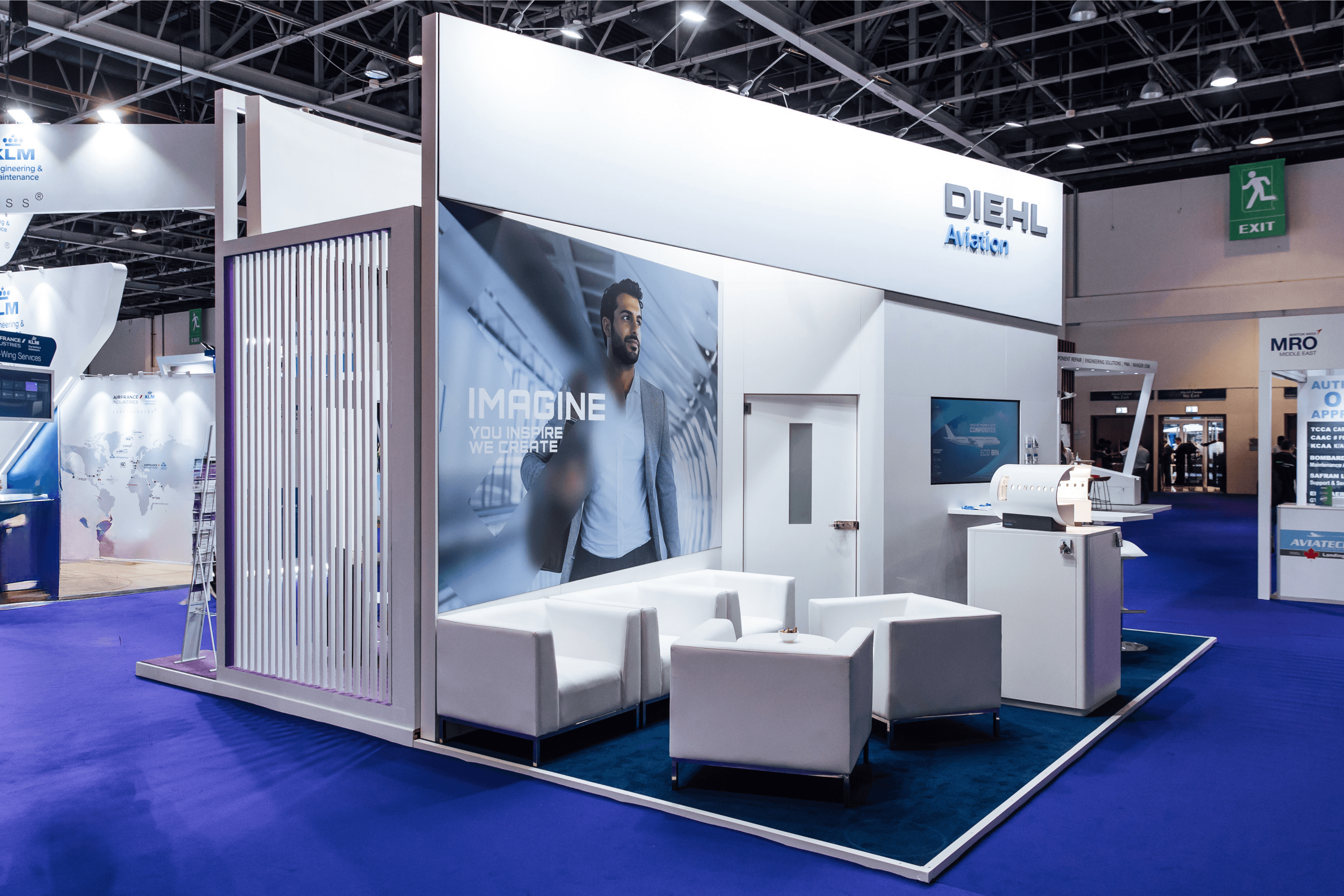 Diehl Aviation 18 sqm exhibition stand at MRO by Messe.ae