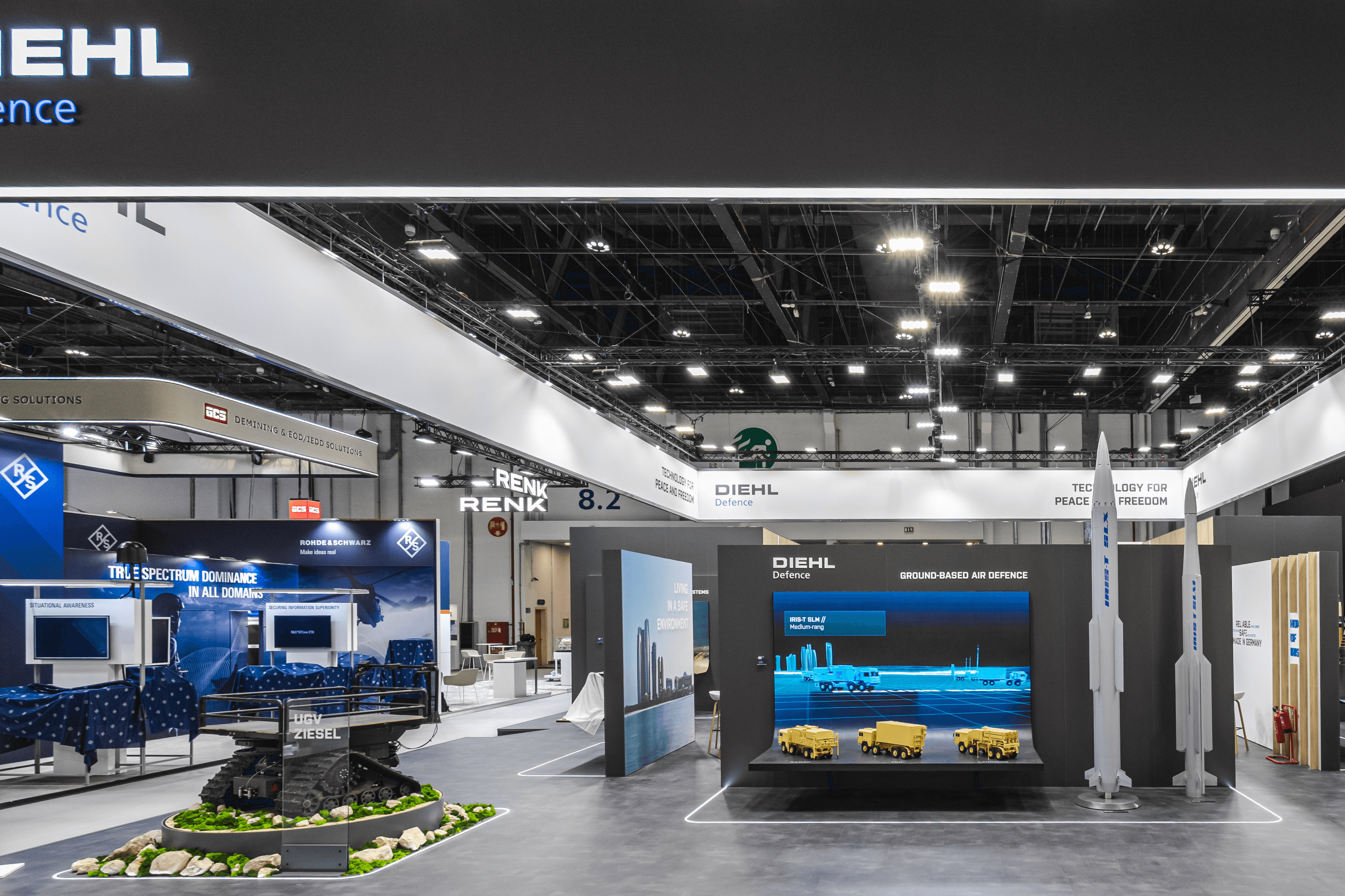 Diehl Defence 315 sqm exhibition stand at IDEX by Messe.ae