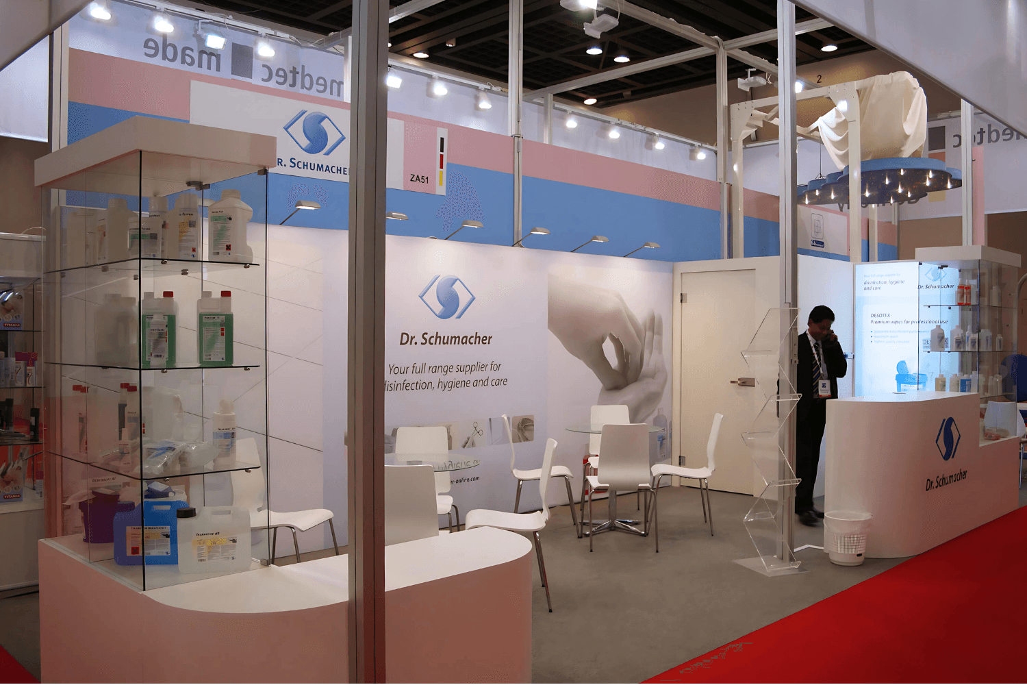Dr. Schumacher 21 sqm exhibition stand at Arab Health by Messe.ae