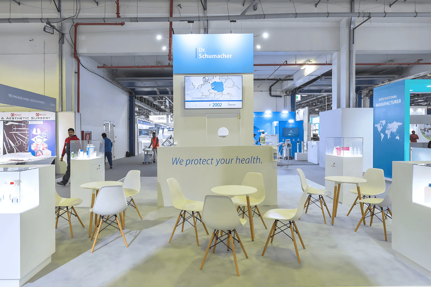 Dr. Schumacher 42 sqm exhibition stand at Arab Health by Messe.ae