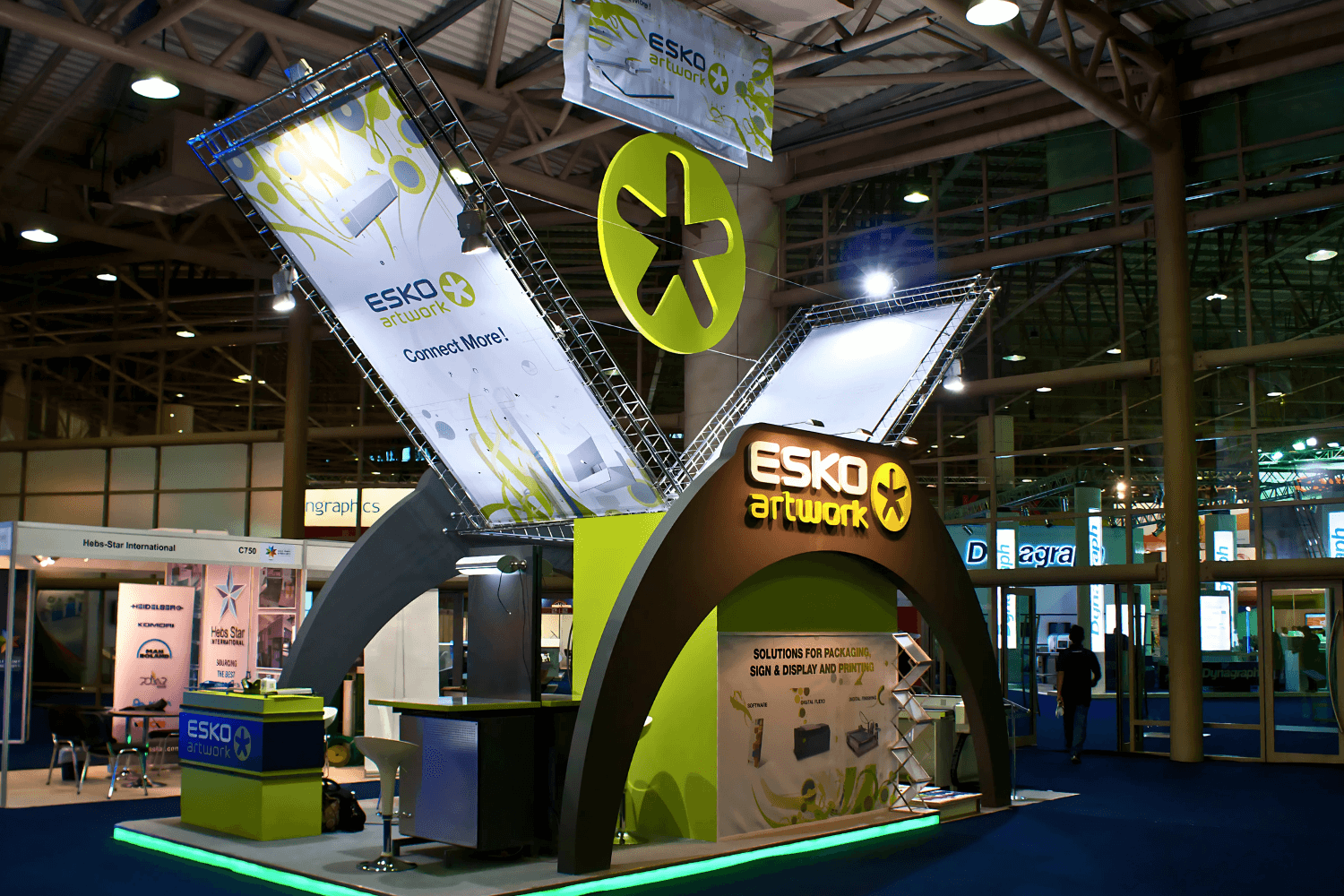 Esko 50 sqm exhibition stand at Gulf Print & Pack by Messe.ae