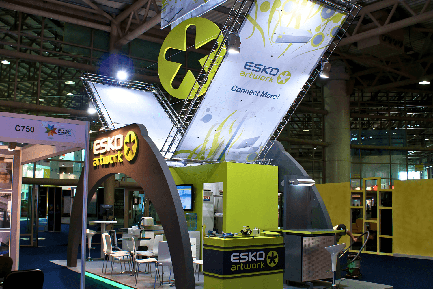 Esko 50 sqm exhibition stand at Gulf Print & Pack by Messe.ae