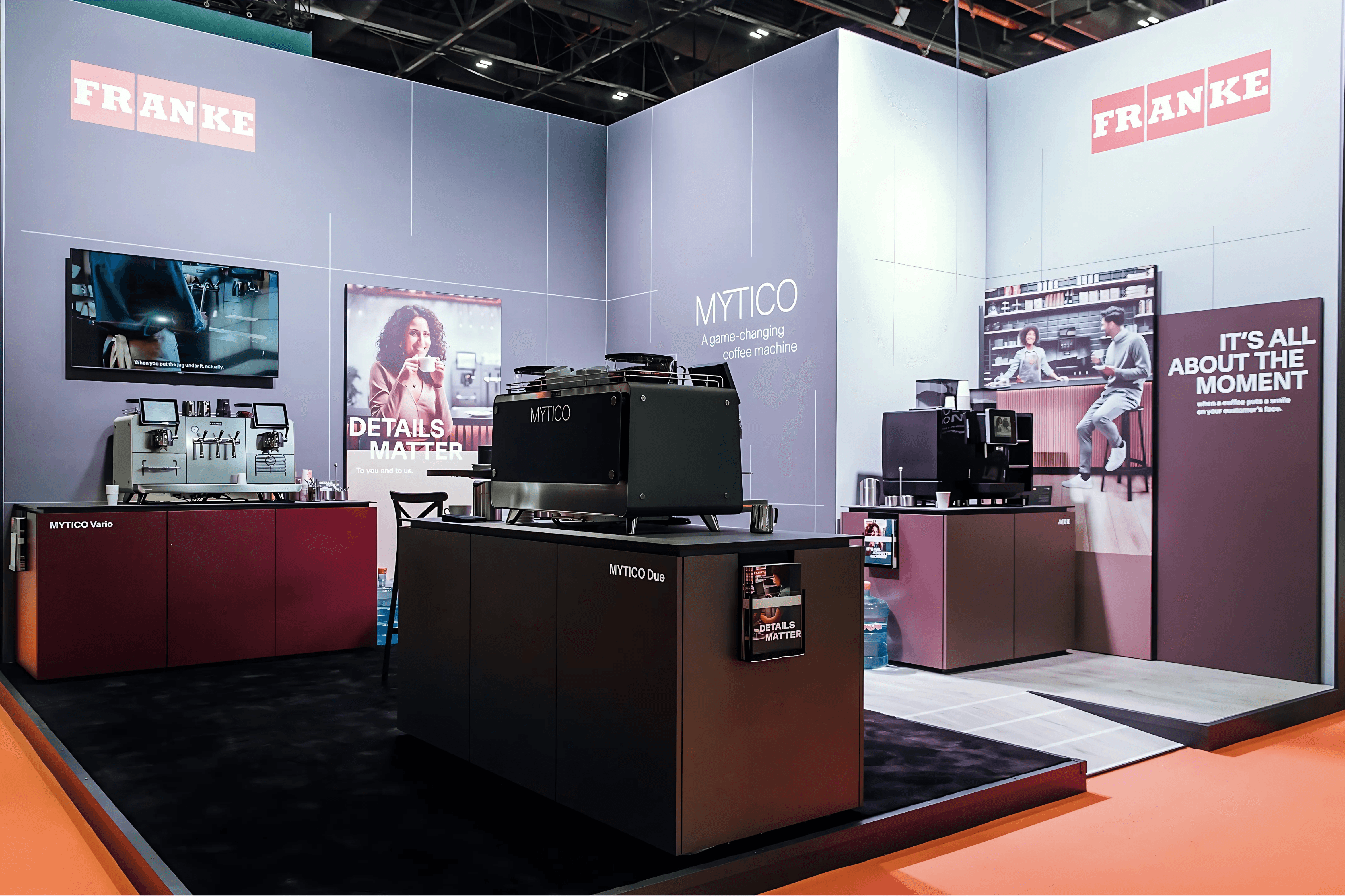 Franke 30 sqm exhibition stand at World of Coffee by Messe.ae