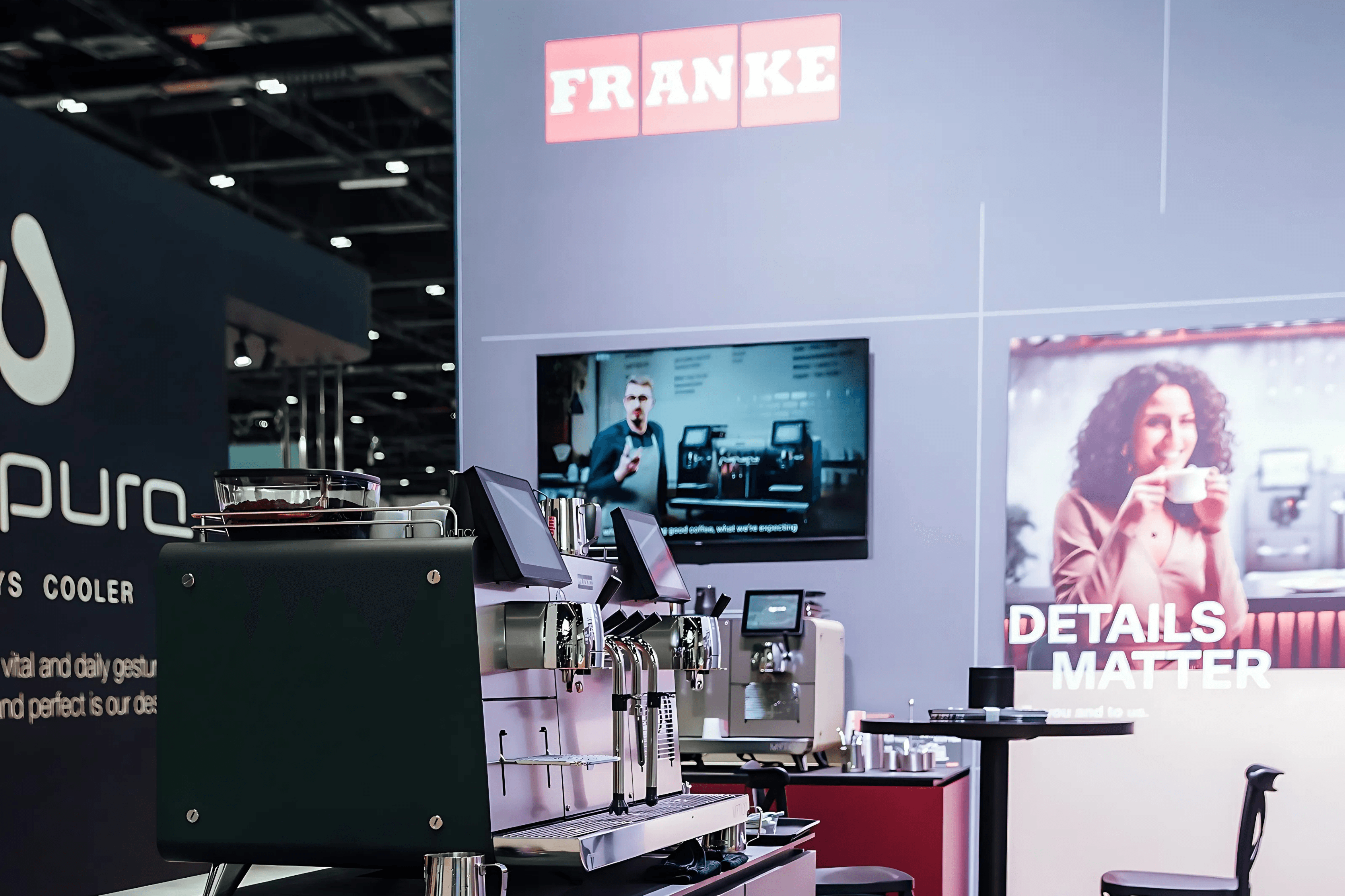 Franke 30 sqm exhibition stand at World of Coffee by Messe.ae