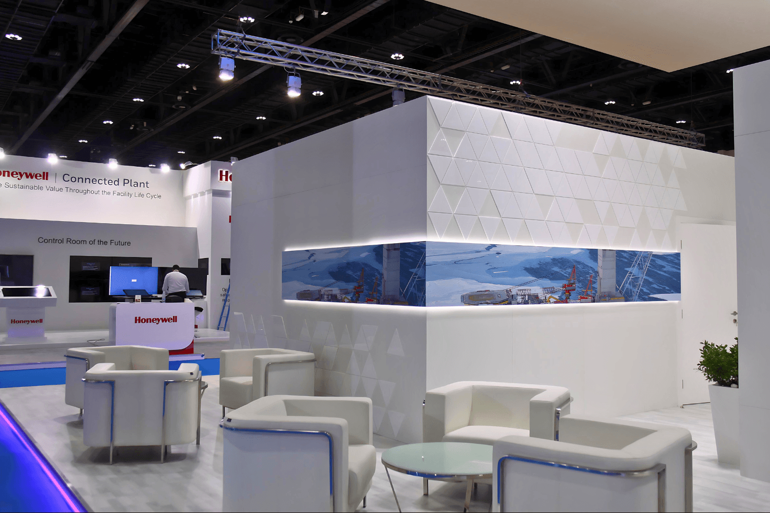 Gazprom 188 sqm exhibition stand at ADIPEC by Messe.ae