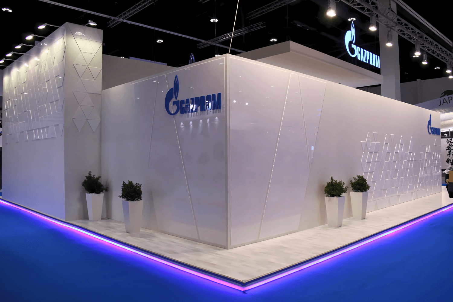 Gazprom 188 sqm exhibition stand at ADIPEC by Messe.ae