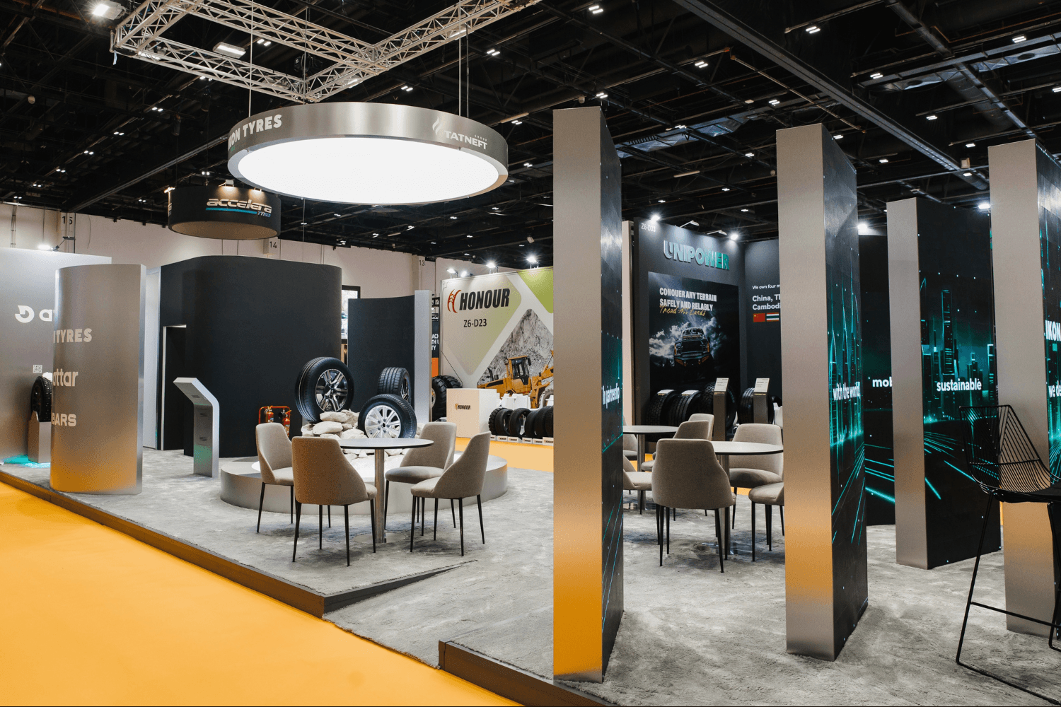 Ikon Tyres 90 sqm exhibition stand at Automechanika by Messe.ae