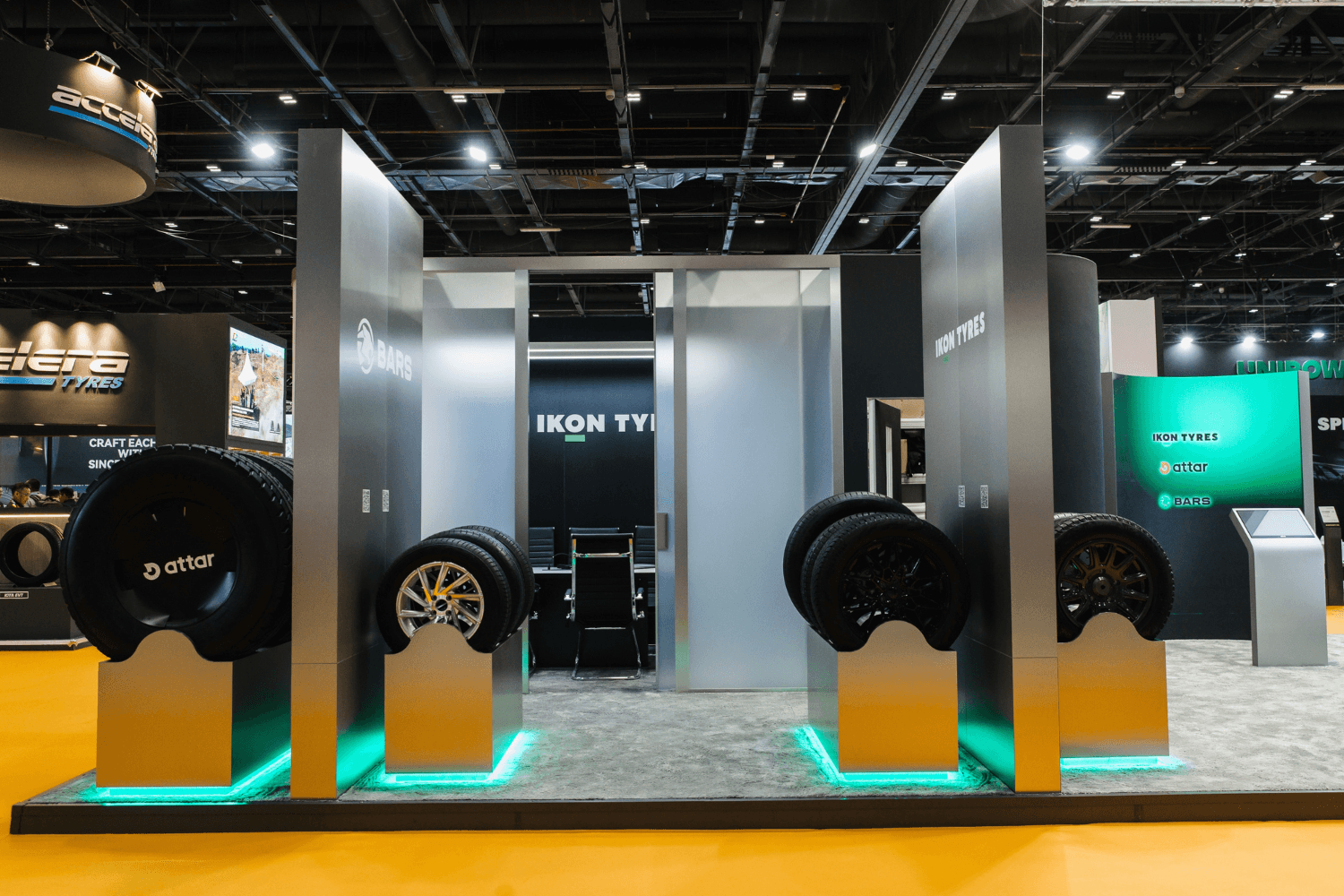 Ikon Tyres 90 sqm exhibition stand at Automechanika by Messe.ae