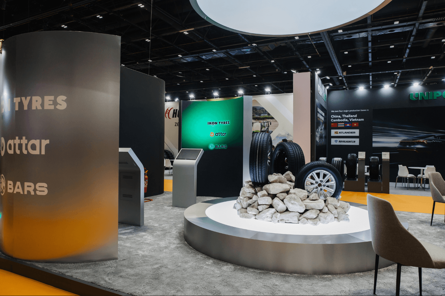 Ikon Tyres 90 sqm exhibition stand at Automechanika by Messe.ae