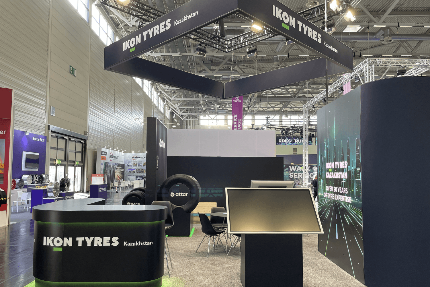 Ikon Tyres 66 sqm exhibition stand at The Tire Cologne by Messe.ae
